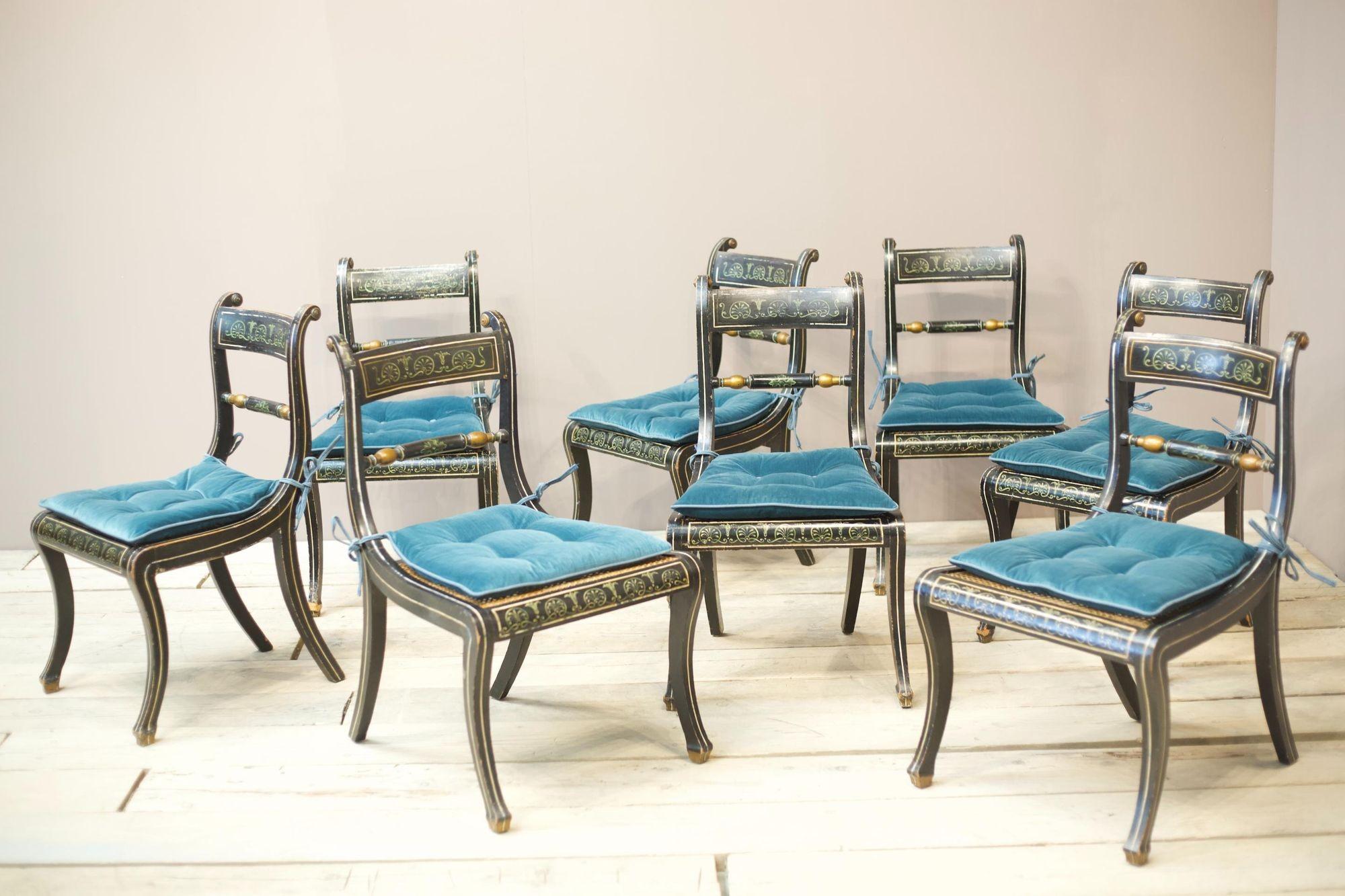 Set of 8 Georgian Regency Period Dining Chairs In Good Condition In Malton, GB