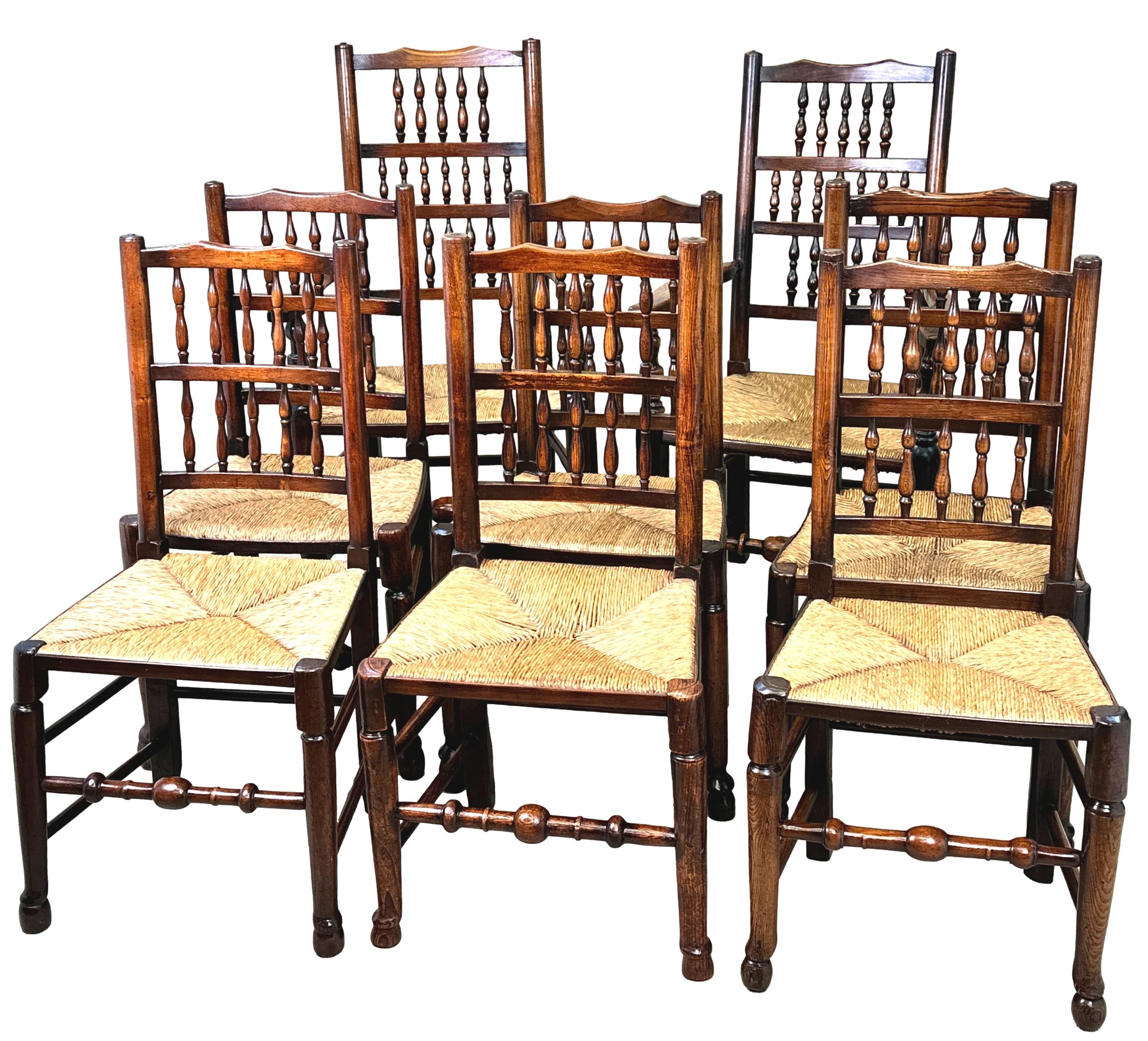 Set Of 8 Georgian Spindleback Farmhouse Dining Chairs For Sale 13