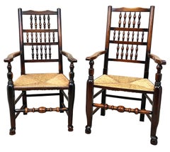 Set Of 8 Georgian Spindleback Farmhouse Dining Chairs