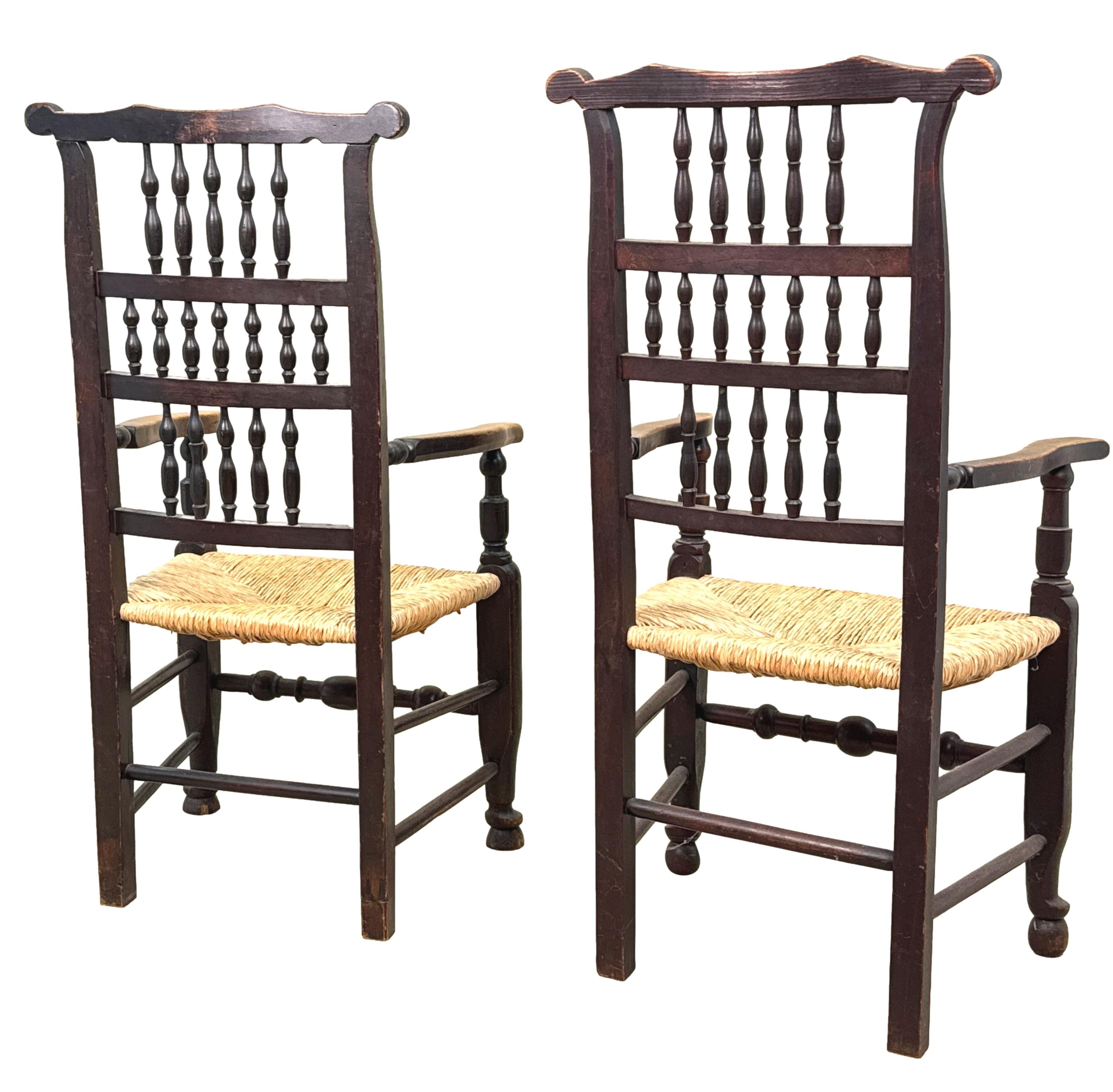 Set Of 8 Georgian Spindleback Kitchen Dining Chairs For Sale 12