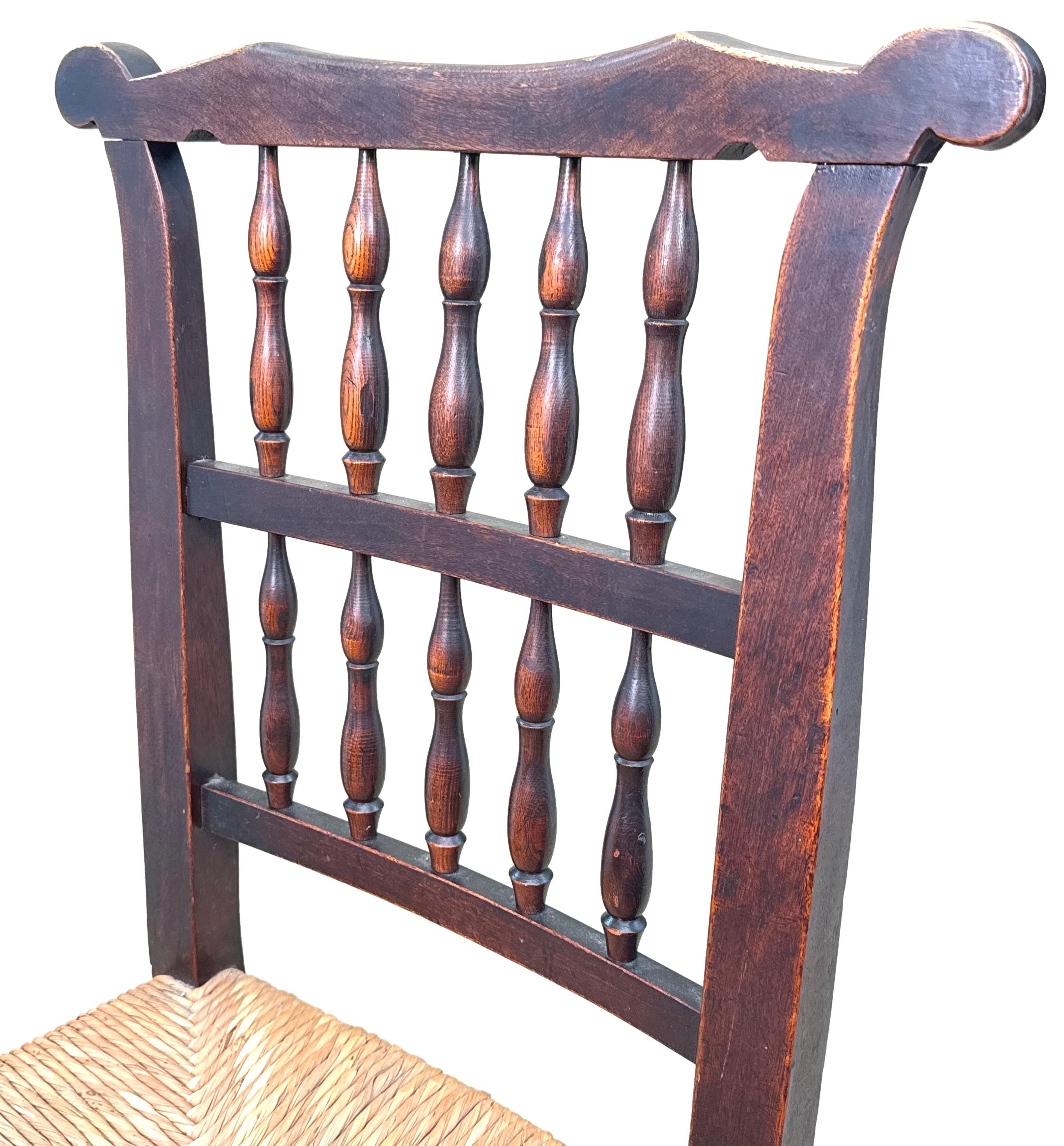 19th Century Set Of 8 Georgian Spindleback Kitchen Dining Chairs For Sale