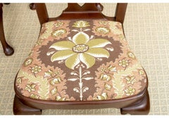 Set of 8 Georgian Style Dining Chairs in Clarence House Fabric