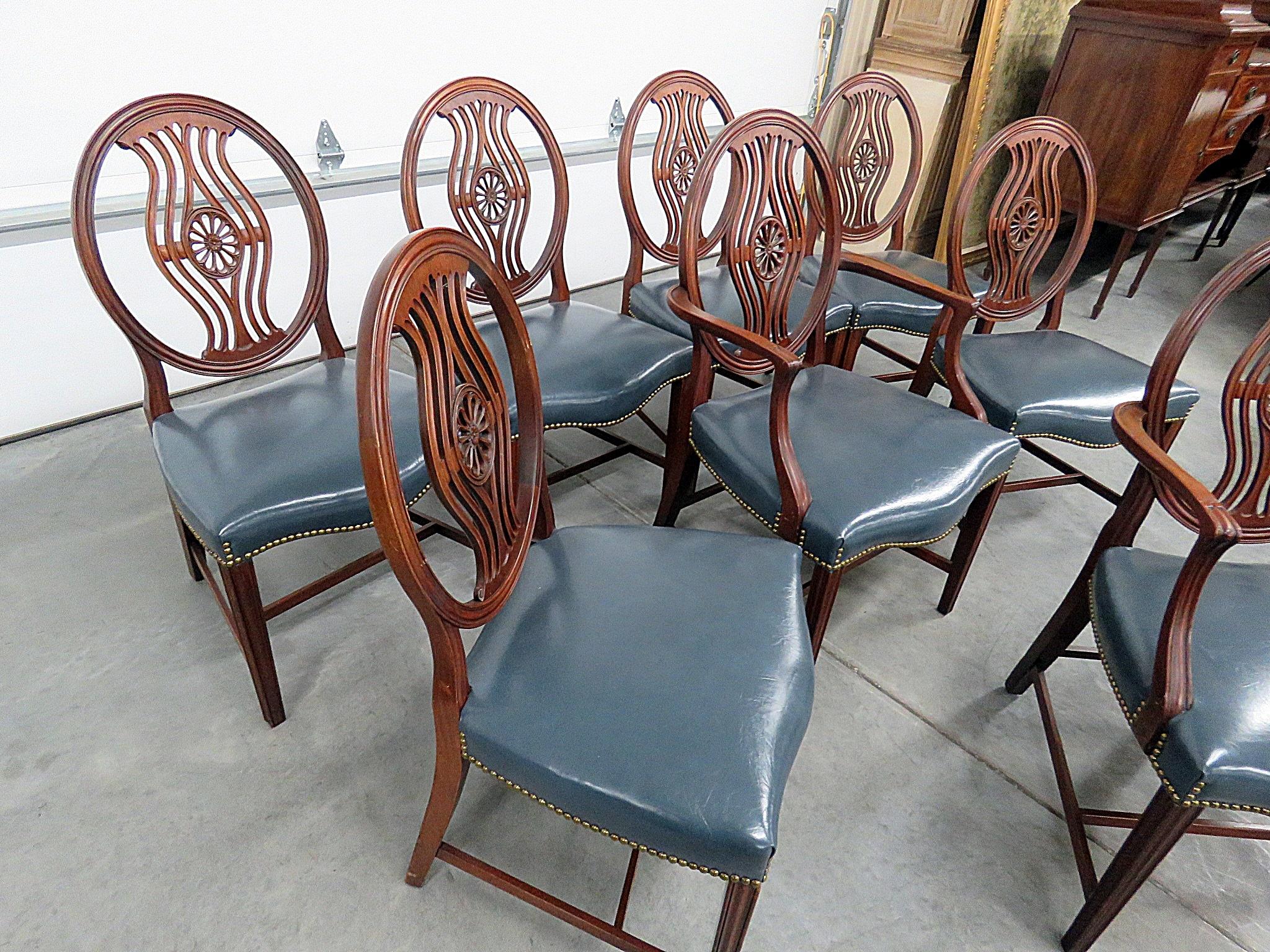 Set of 8 Georgian Style Dining Room Chairs 3