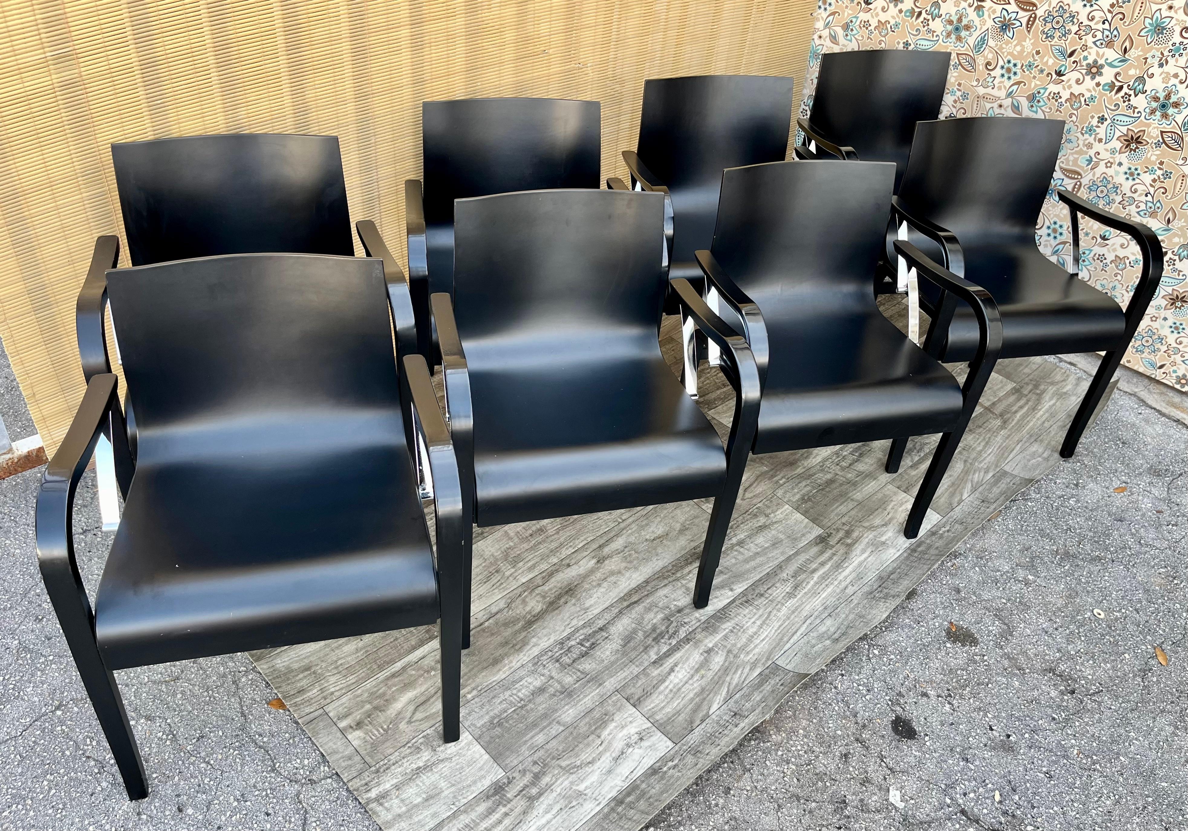 Conjunto de 8 sillas de comedor Ginotta de Enrico Franzolini Sillas de comedor para Knoll. Cir Posmoderno en venta