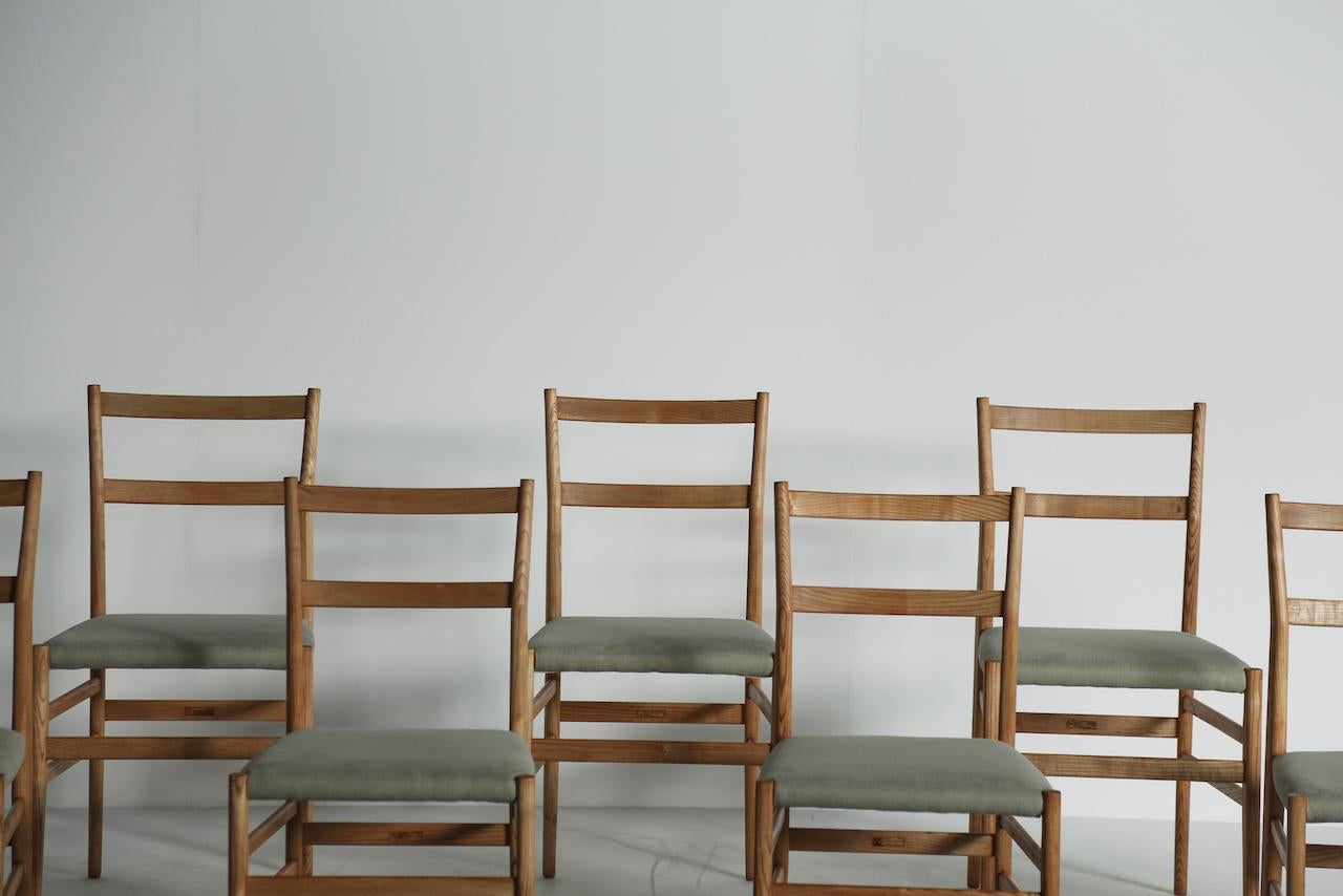 Juego de 8 sillas de comedor Gio Ponti Leggera Modelo 646 para Cassina, Italia, años 50 siglo XX en venta