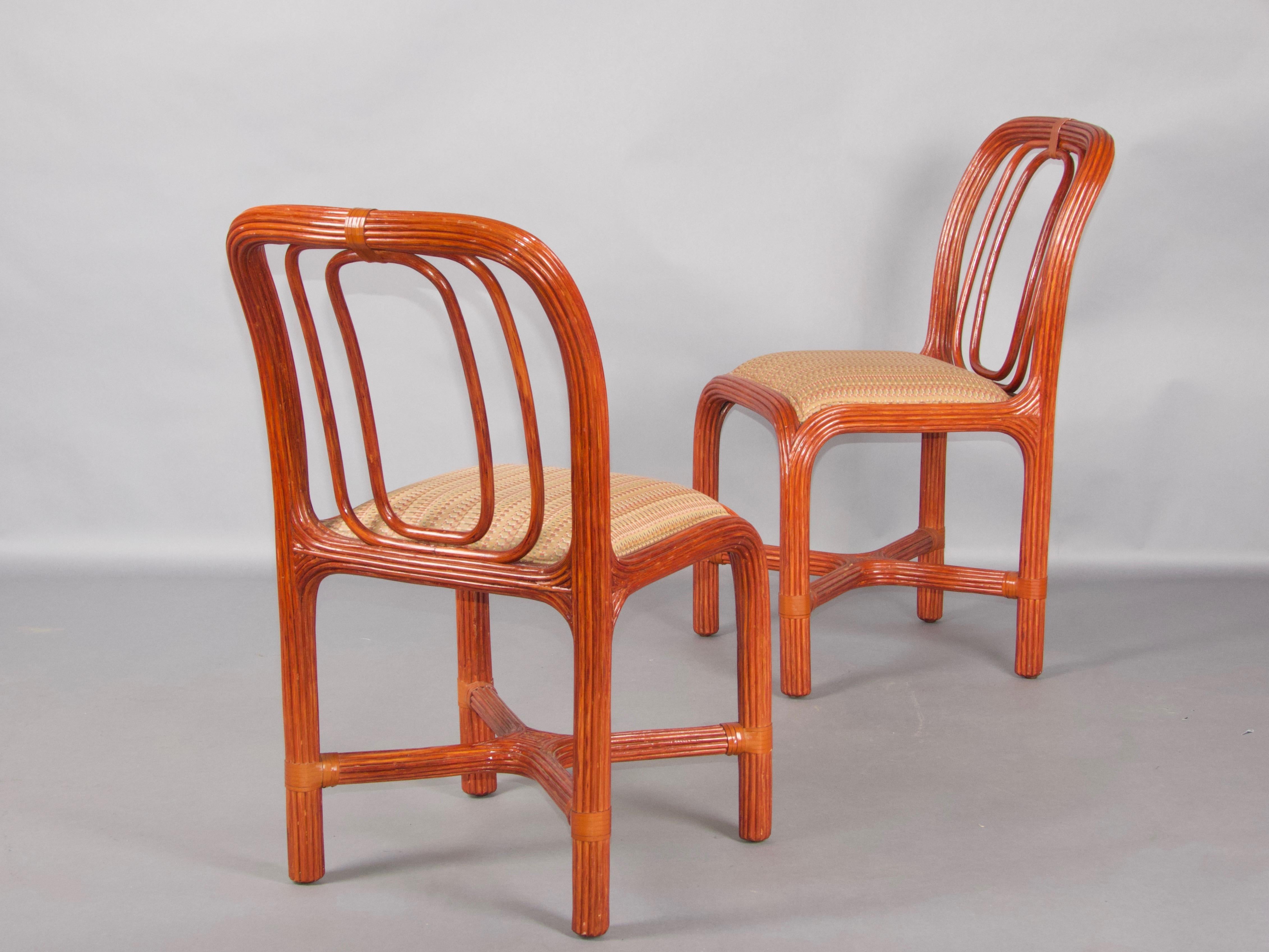 Set of 8 Giorgetti rattan chairs 4