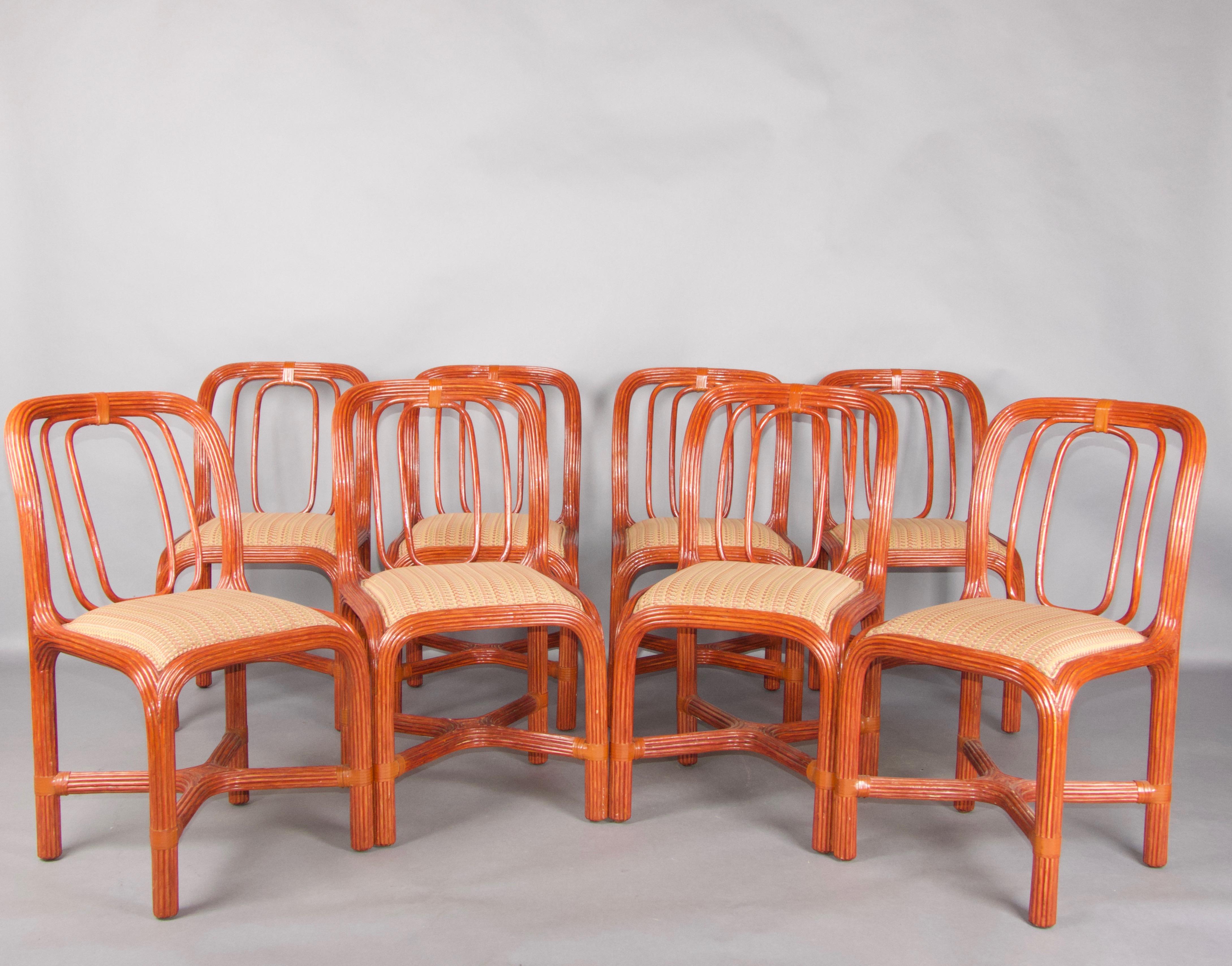 Set of 8 Giorgetti rattan chairs 5