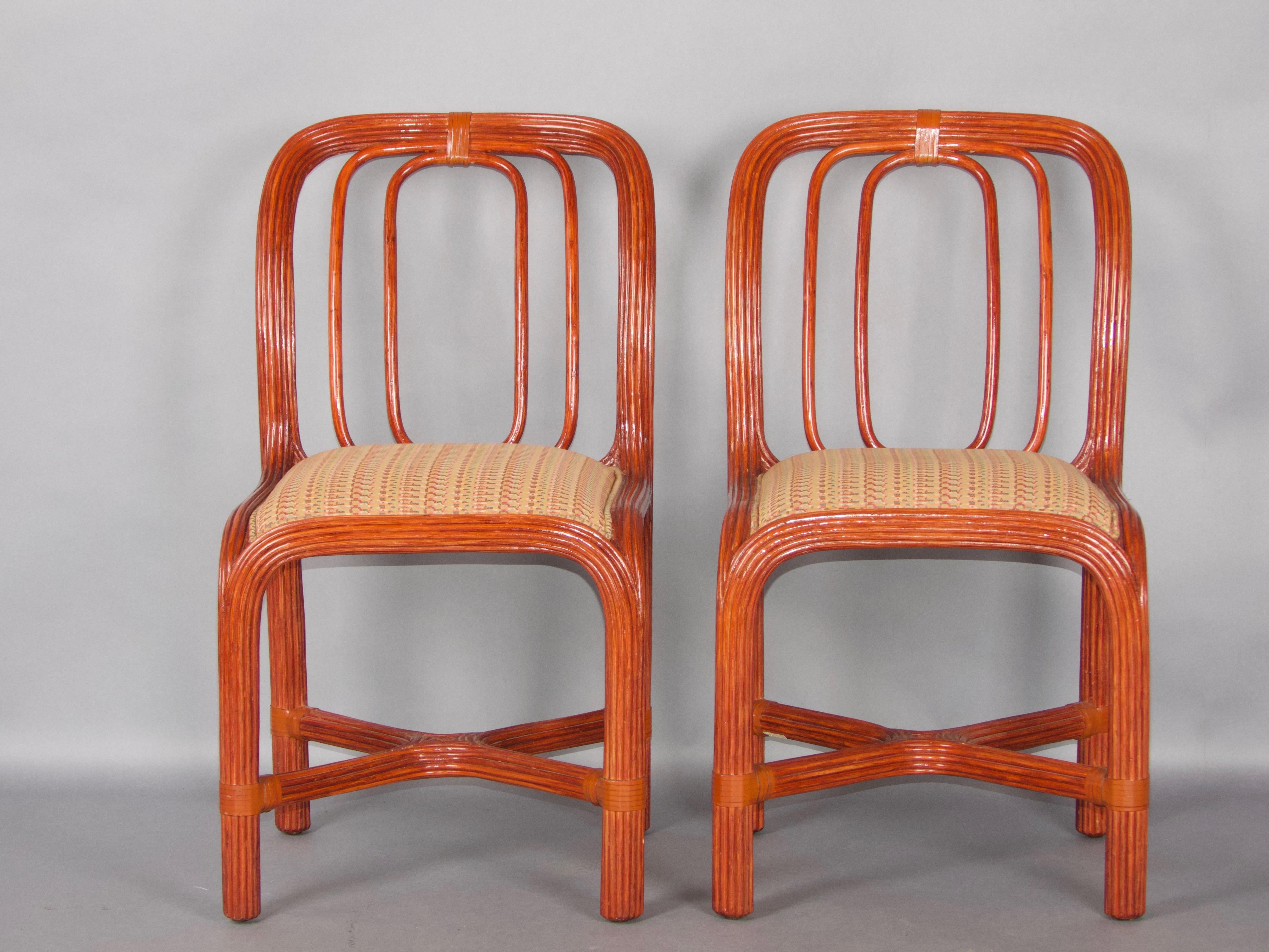 Set of 8 Giorgetti rattan chairs 8