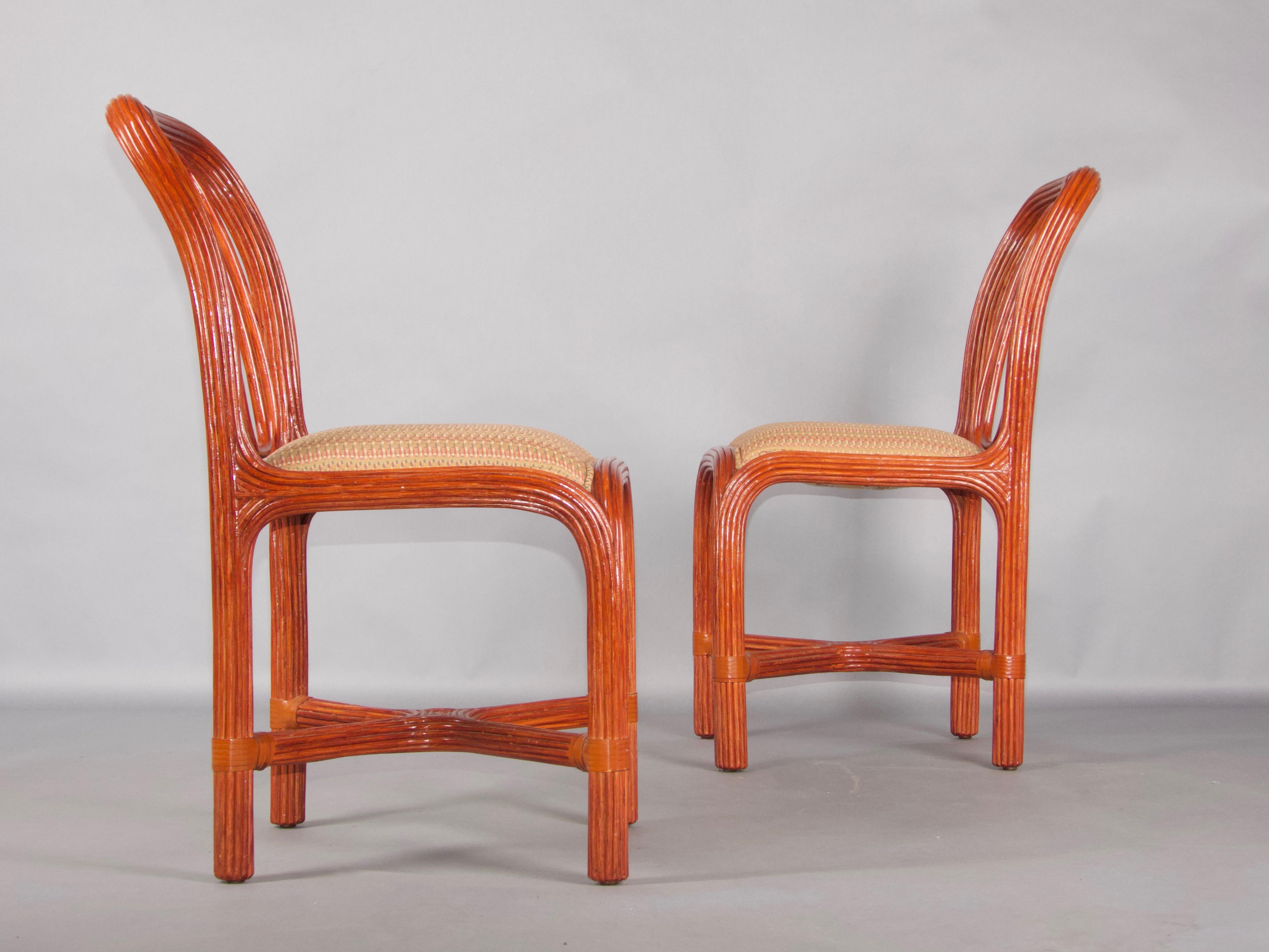 Set of 8 Giorgetti rattan chairs 9