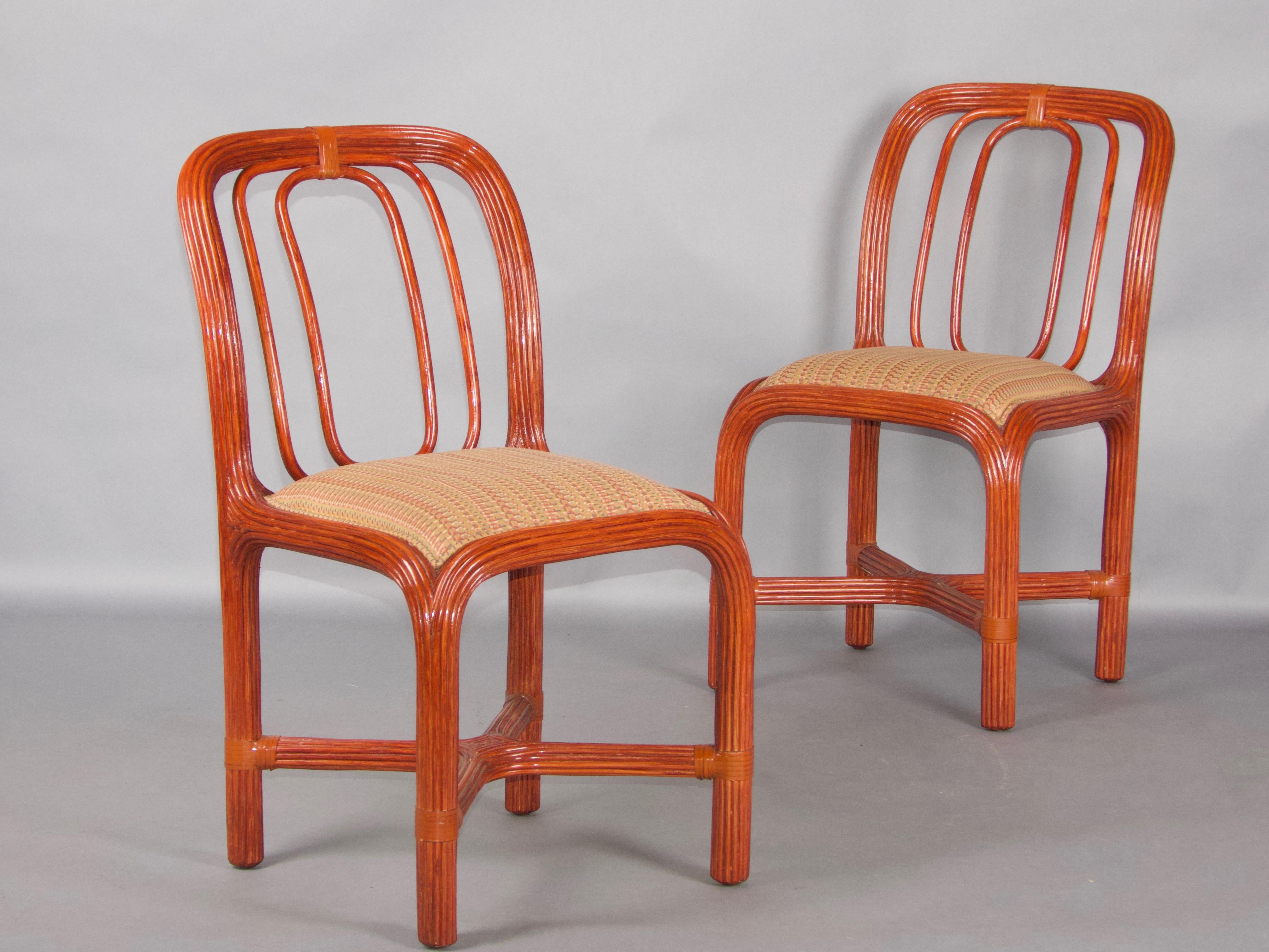 Set of 8 giorgetti rattan chairs 