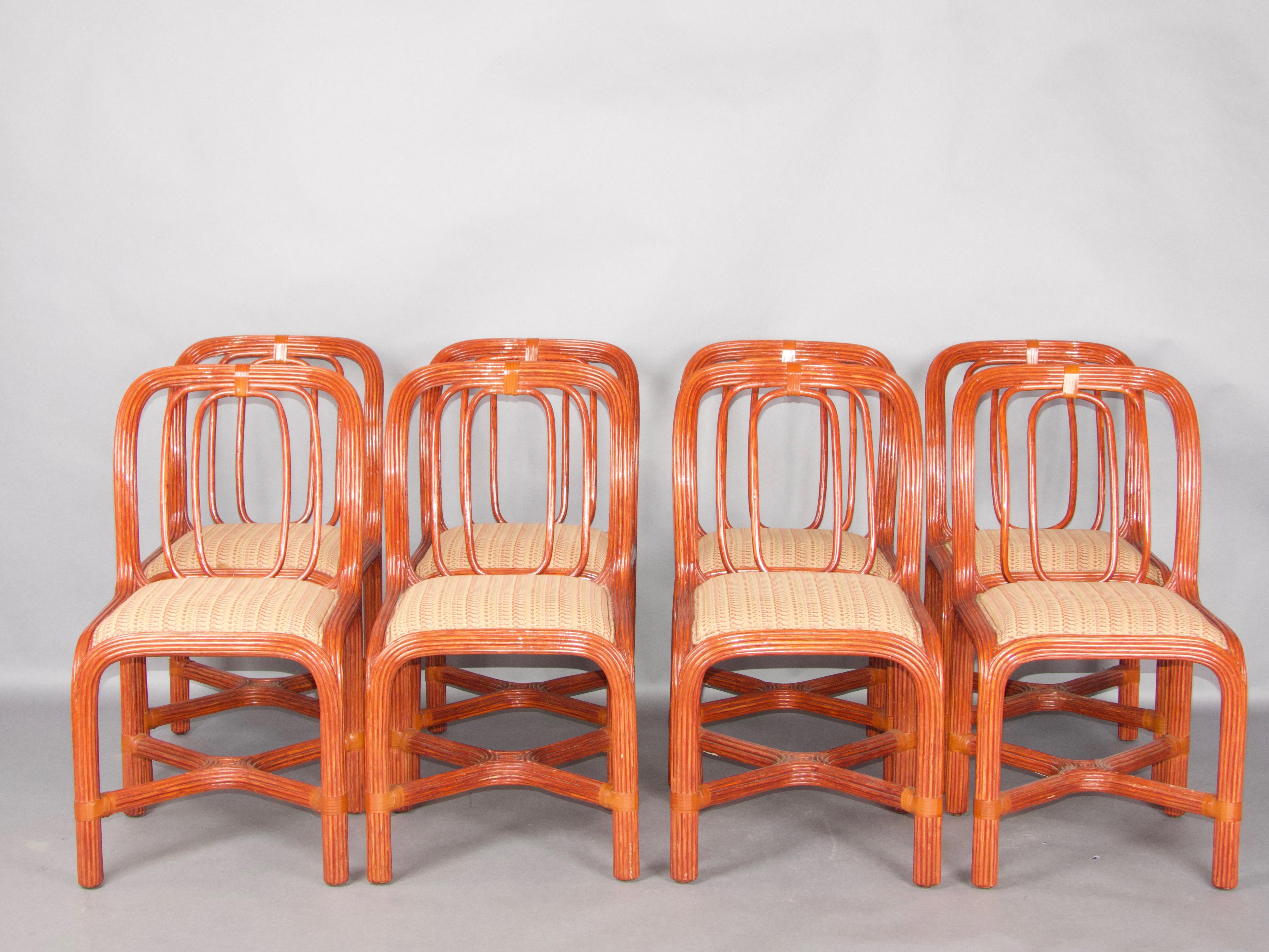 Set of 8 Giorgetti rattan chairs In Good Condition In grand Lancy, CH