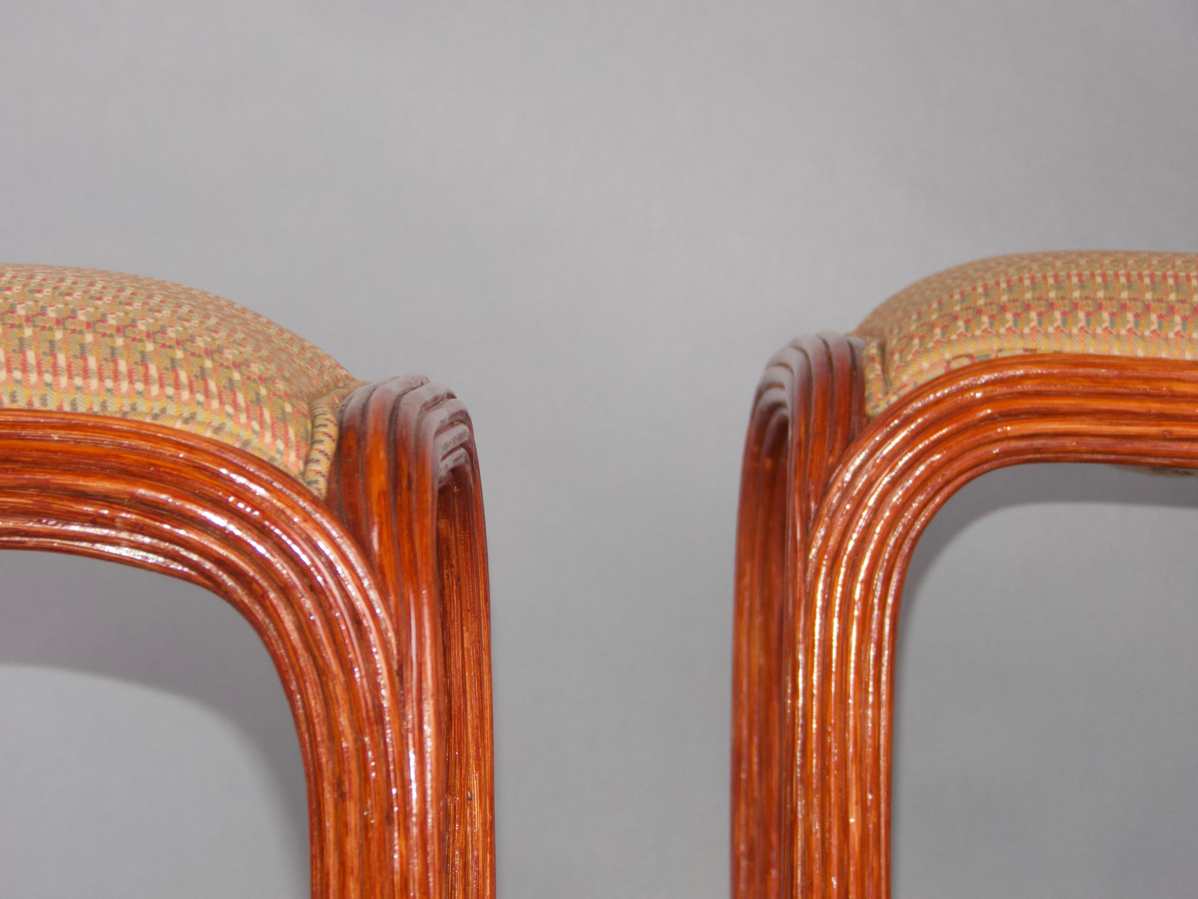 Rattan Set of 8 Giorgetti rattan chairs