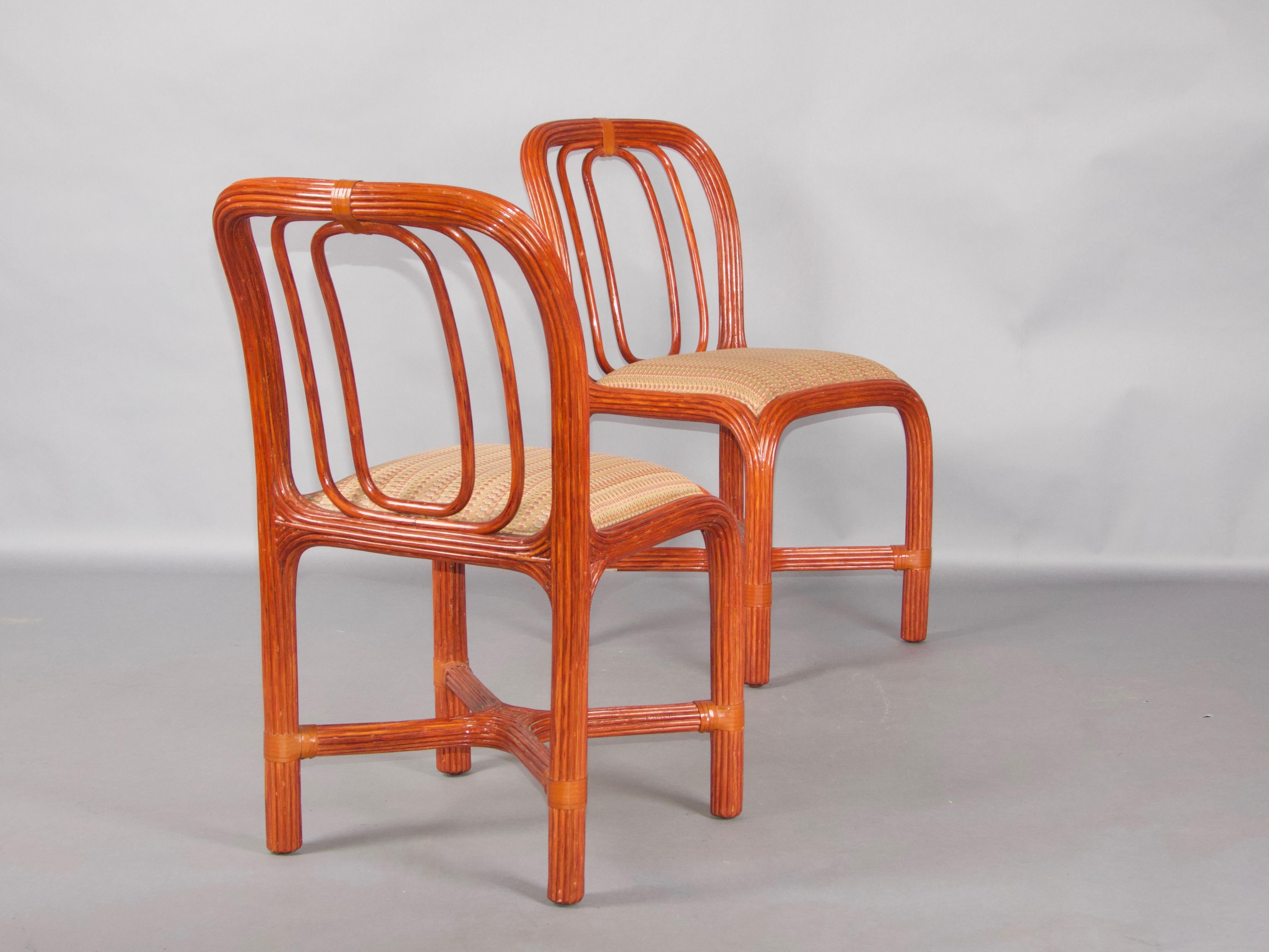 Set of 8 Giorgetti rattan chairs 1