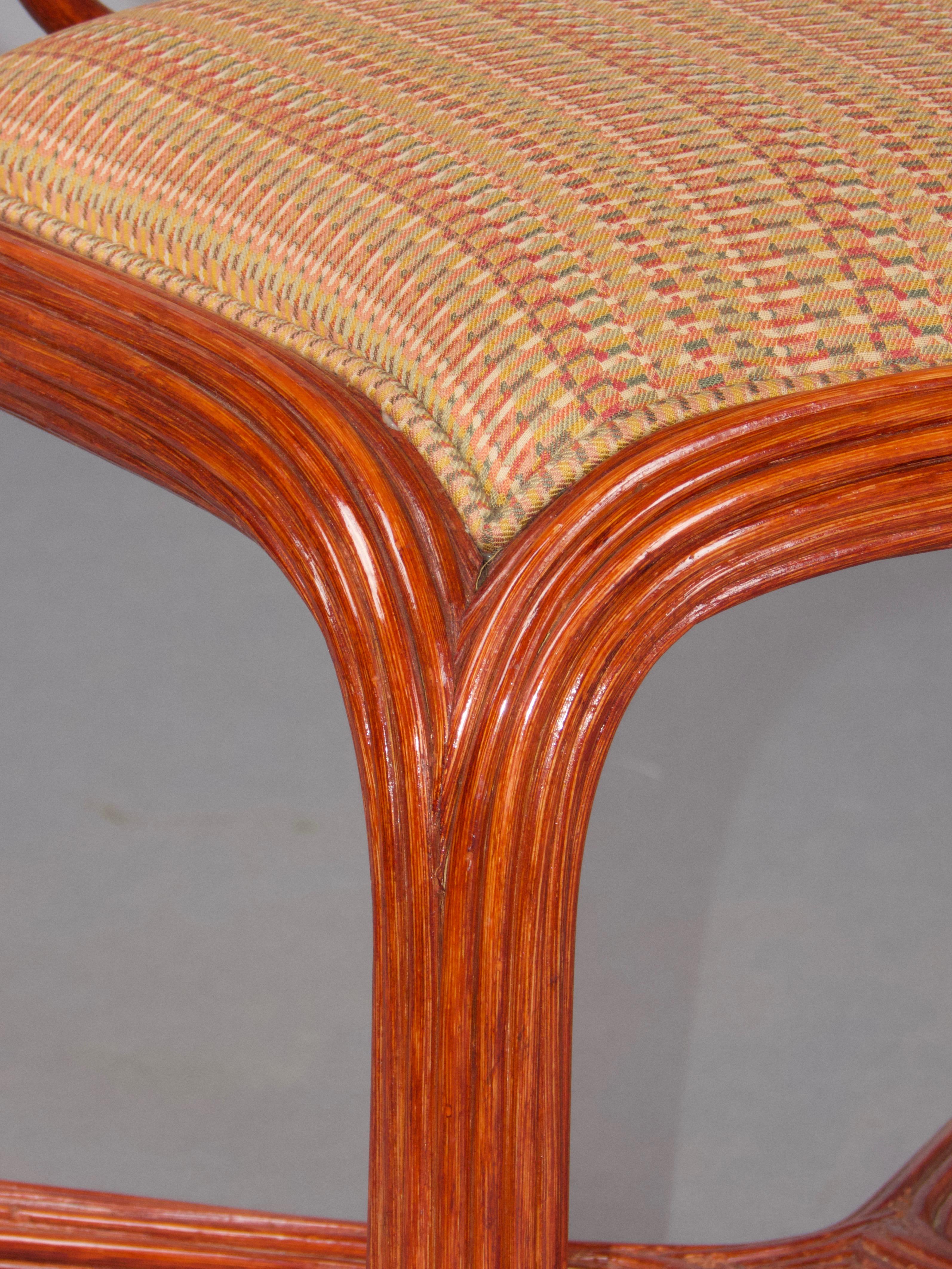 Set of 8 Giorgetti rattan chairs 3