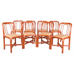 Set of 8 Giorgetti rattan chairs