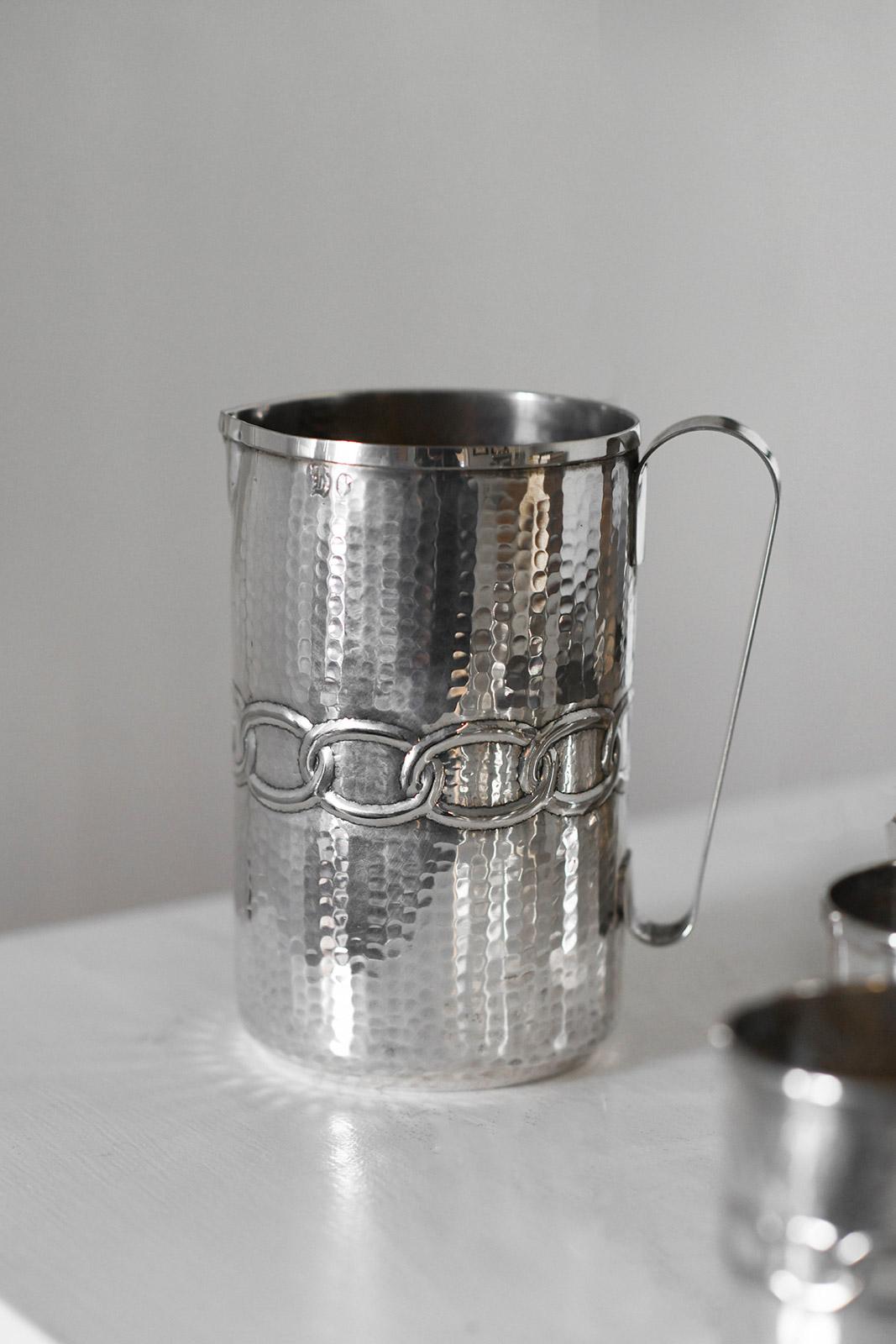 Set of 8 Glasses + 1 Pitcher by Argentieri Fratelli Calegaro, 1968 For Sale 1