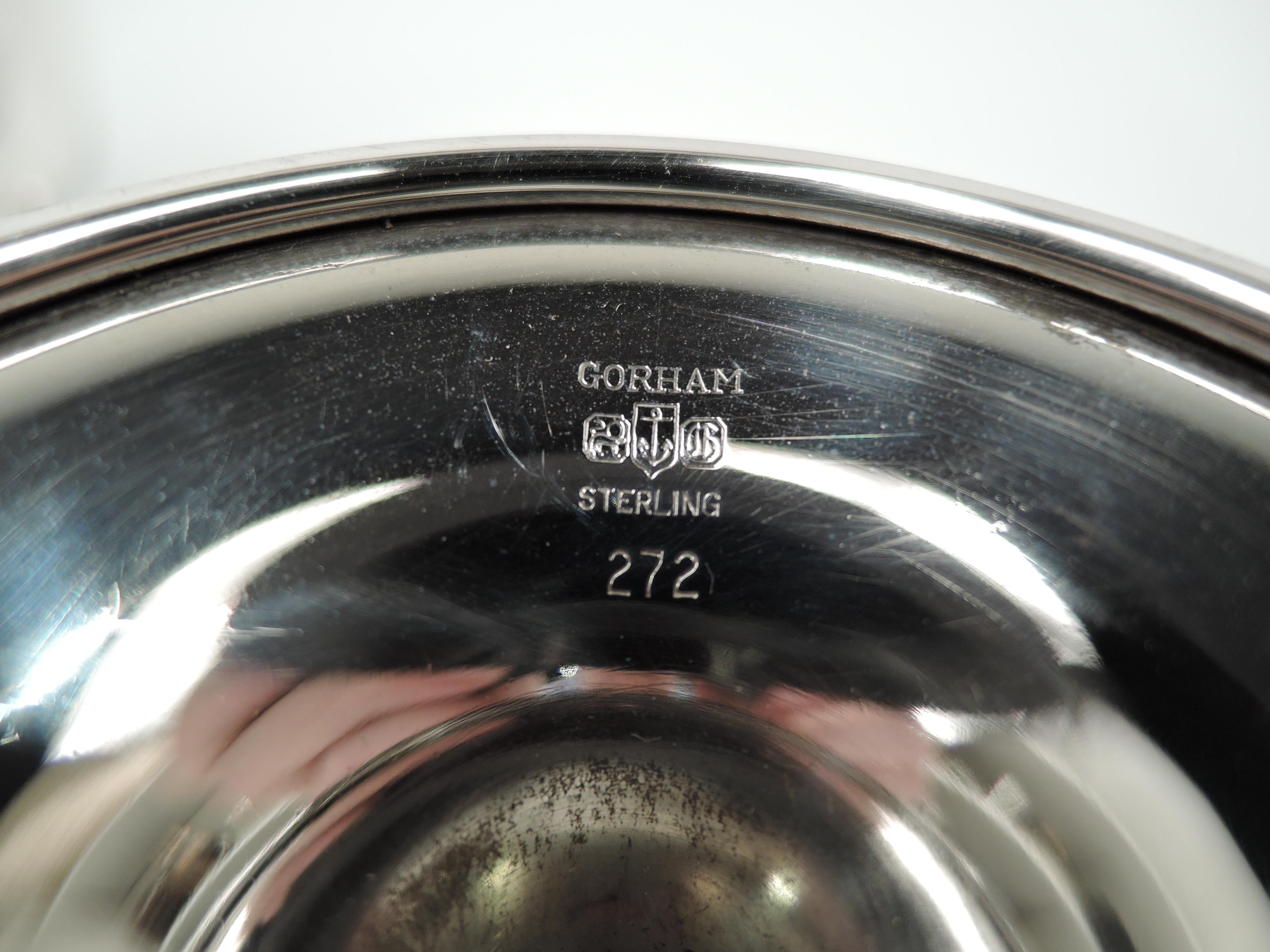 Sterling Silver Set of 8 Gorham Goblets in Engraved Puritan Pattern For Sale