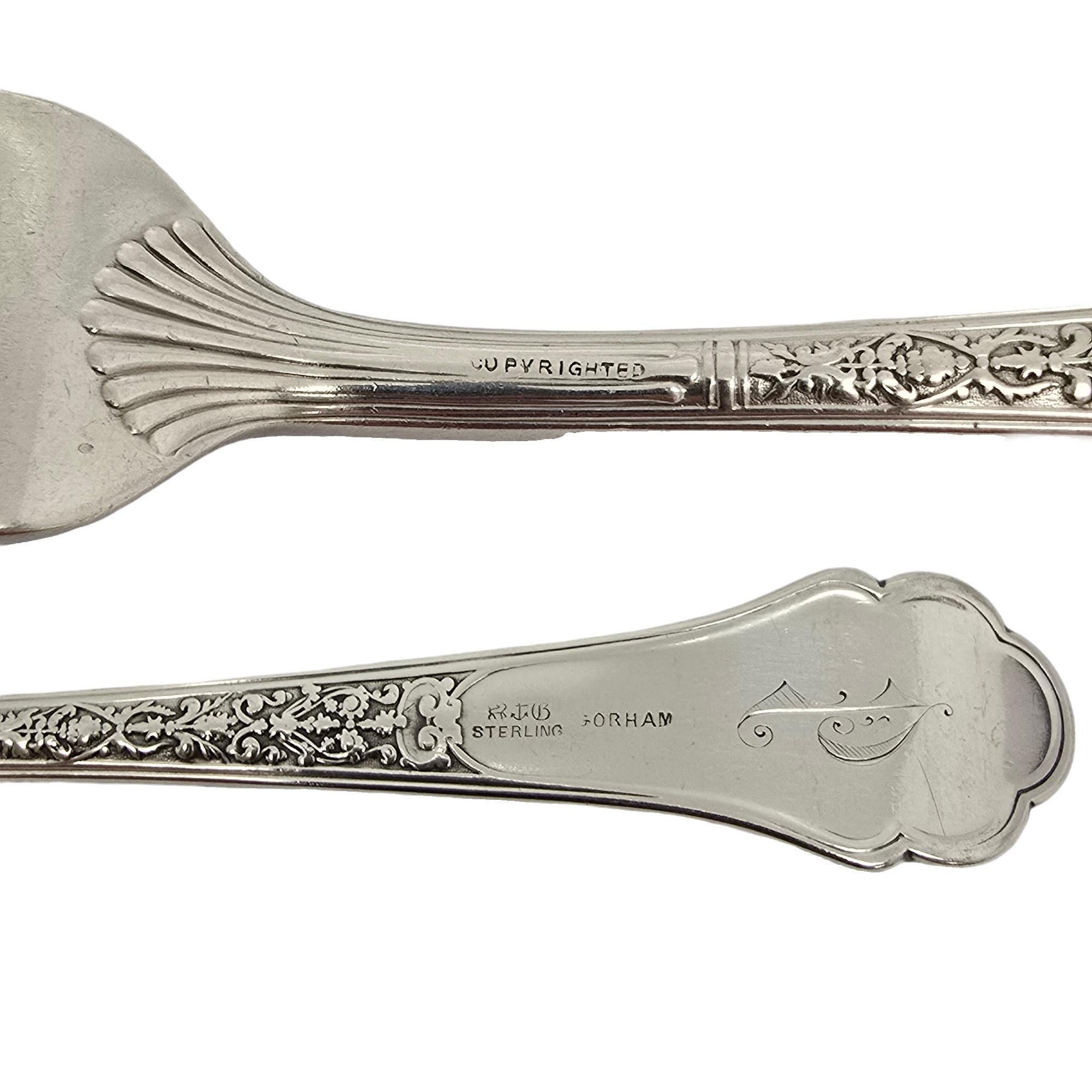 Set di 8 forchette Gorham Medici Old Sterling Silver w/Mono 6 3/4