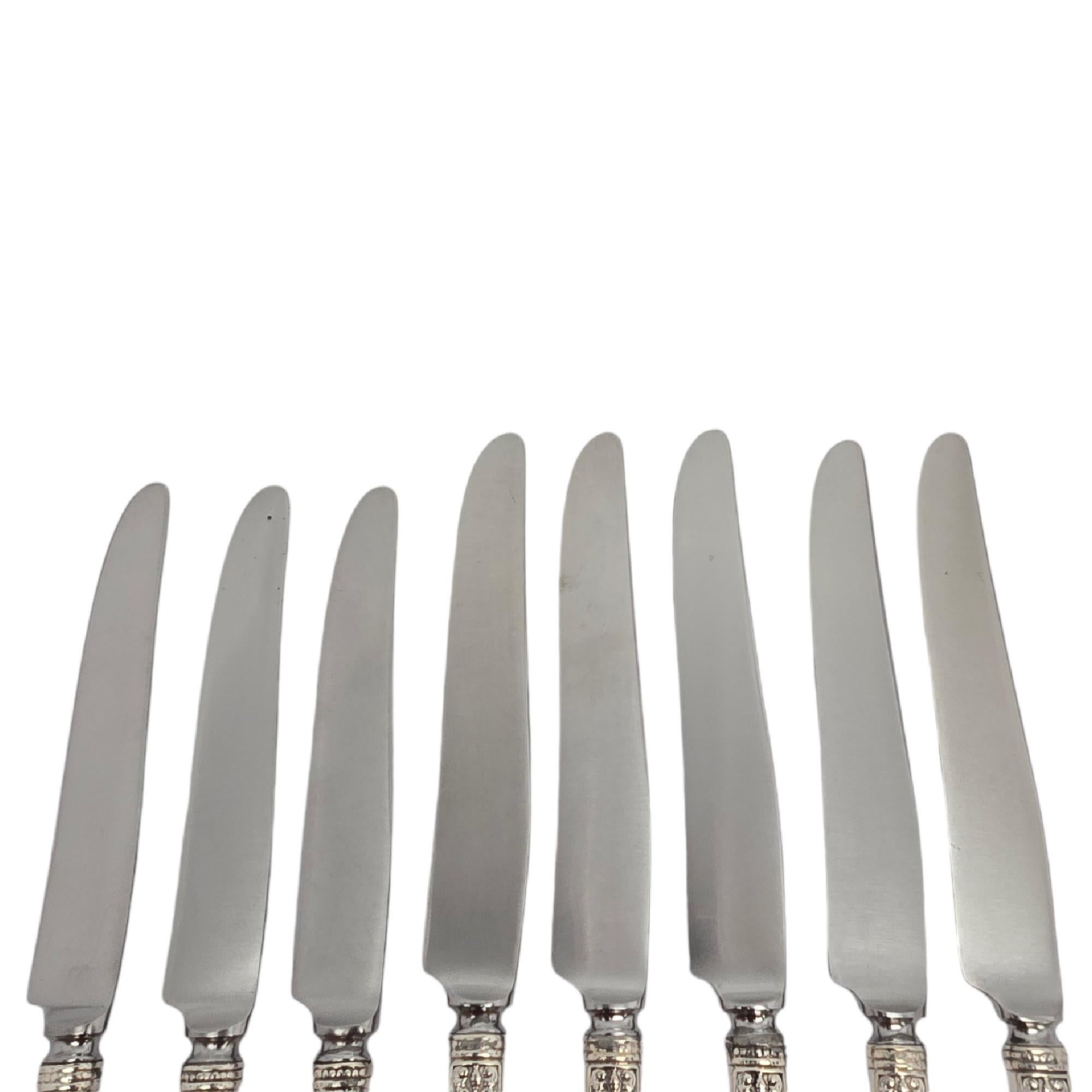 da uomo o donna Set di 8 coltelli Gorham Medici con manico in argento massiccio w/Mono 8 5/8