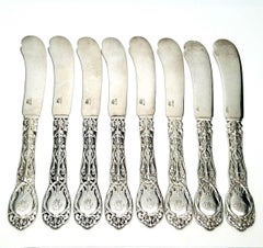 Set of 8 Gorham Mythologique Sterling Silver Butter Knives Multiple Monograms