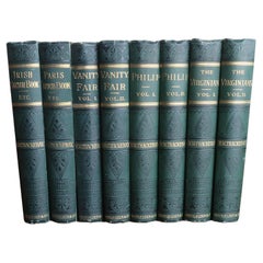 Conjunto de 8 volúmenes encuadernados en tela verde. Obras de William Thackeray. 1878