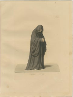 Set of 8 Hand-Colored Lithographs, Medieval Costume Studies, 1860