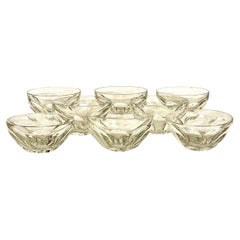 Set of 8 Hand-Cut Vintage Crystal Bowls by Baccarat, France 20th Century
