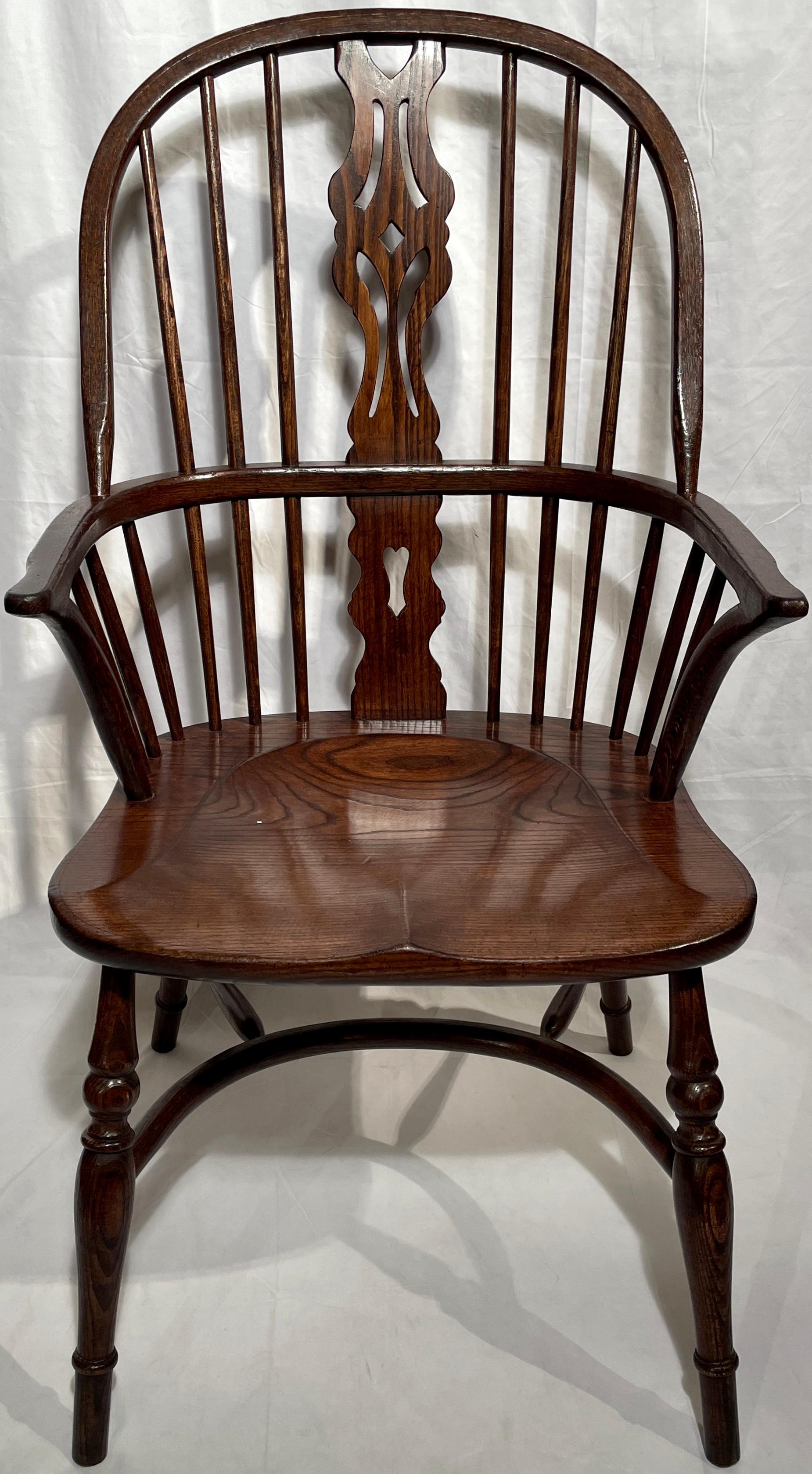 Set of 8 Hand-Made English Oak Windsor am chairs.