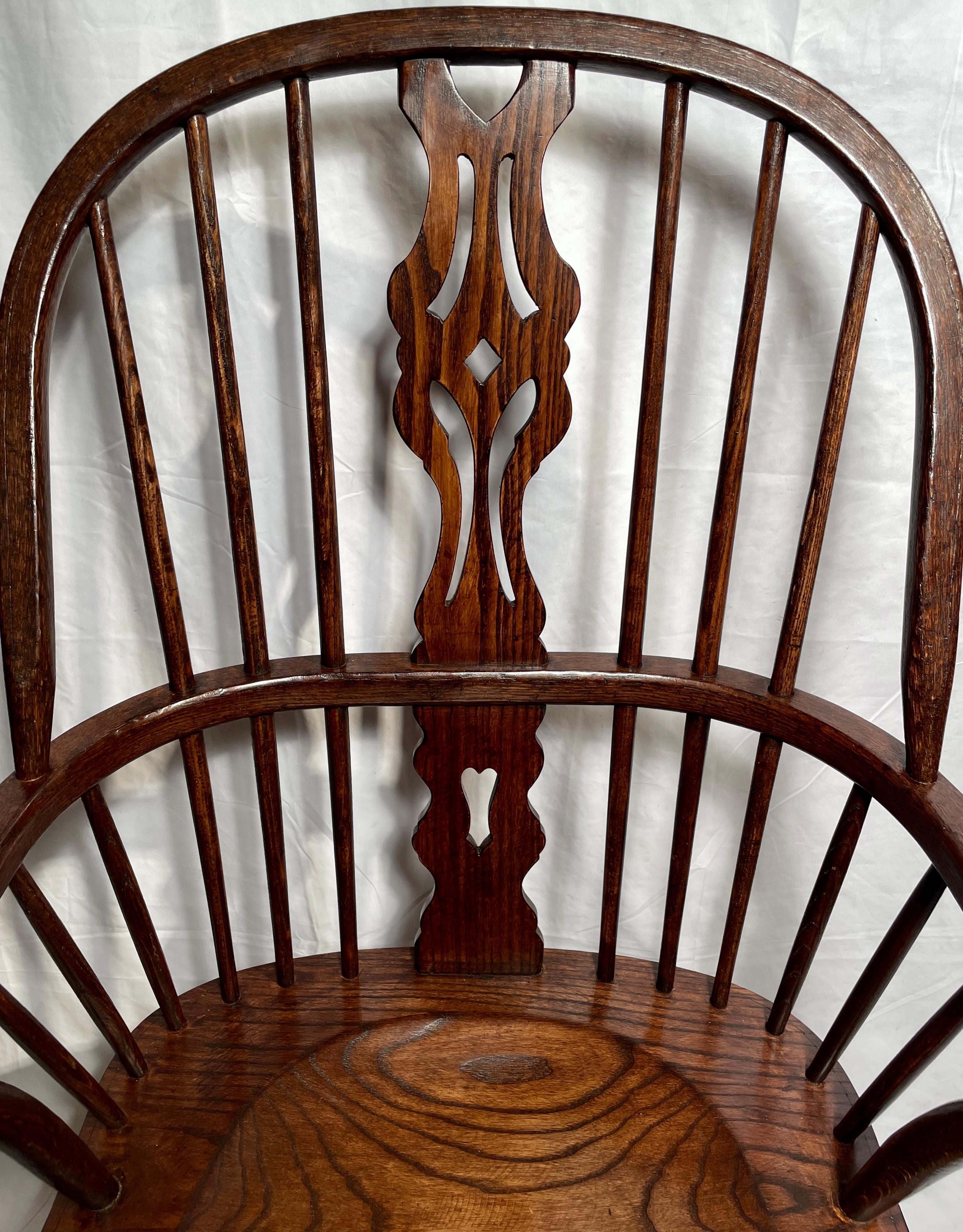 Set of 8 Hand-Made English Oak Windsor Arm Chairs 1