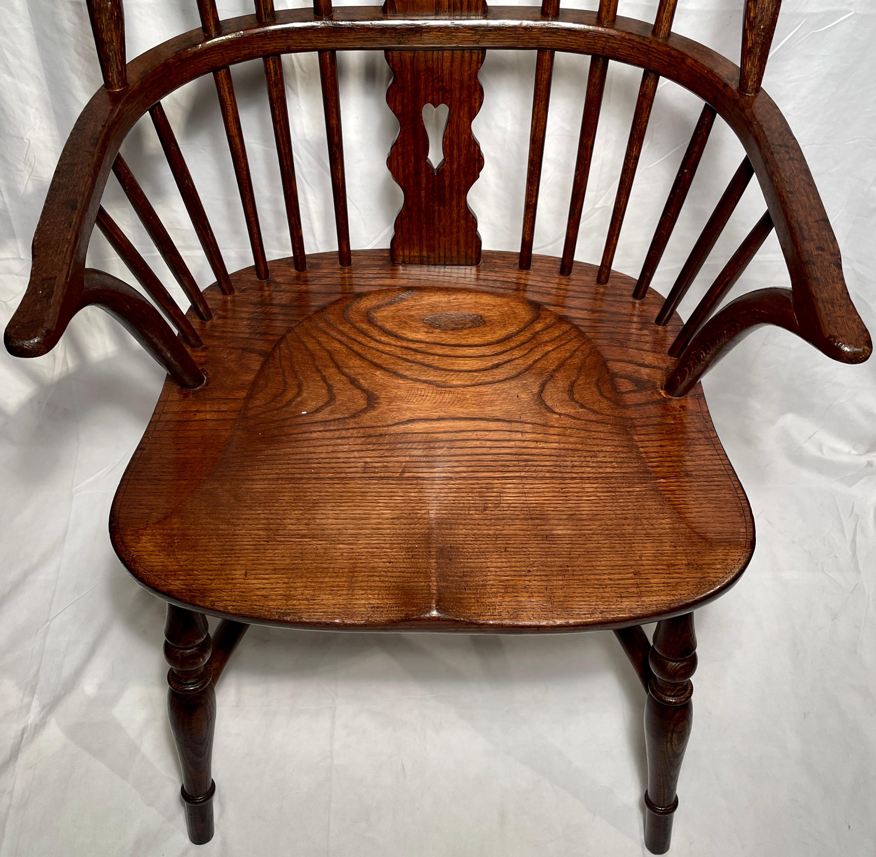 Set of 8 Hand-Made English Oak Windsor Arm Chairs 2
