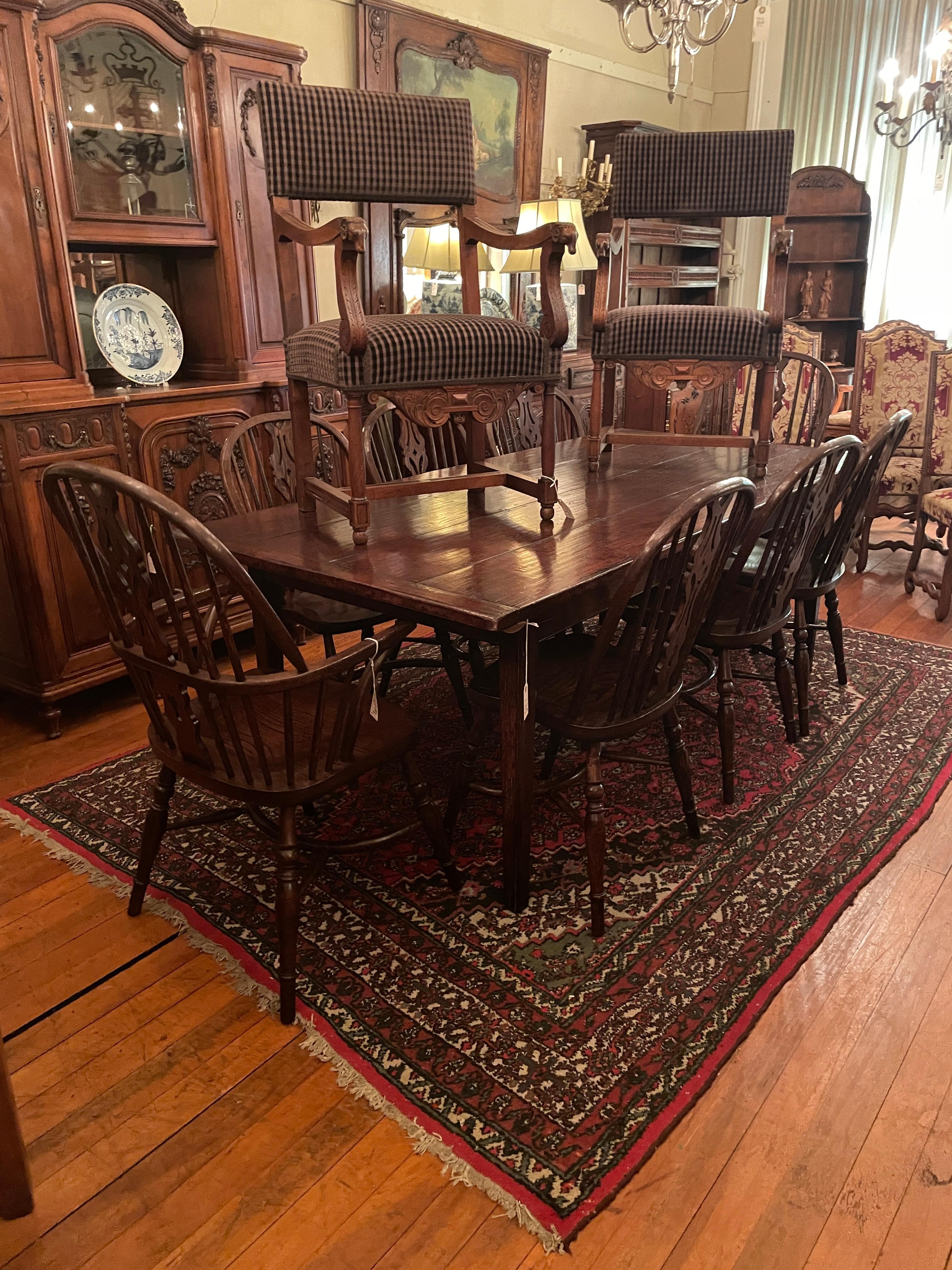 Set of 8 Hand-Made English Oak Windsor Arm Chairs 3