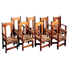 Set of 8 handcrafted Redwood Dining Chairs