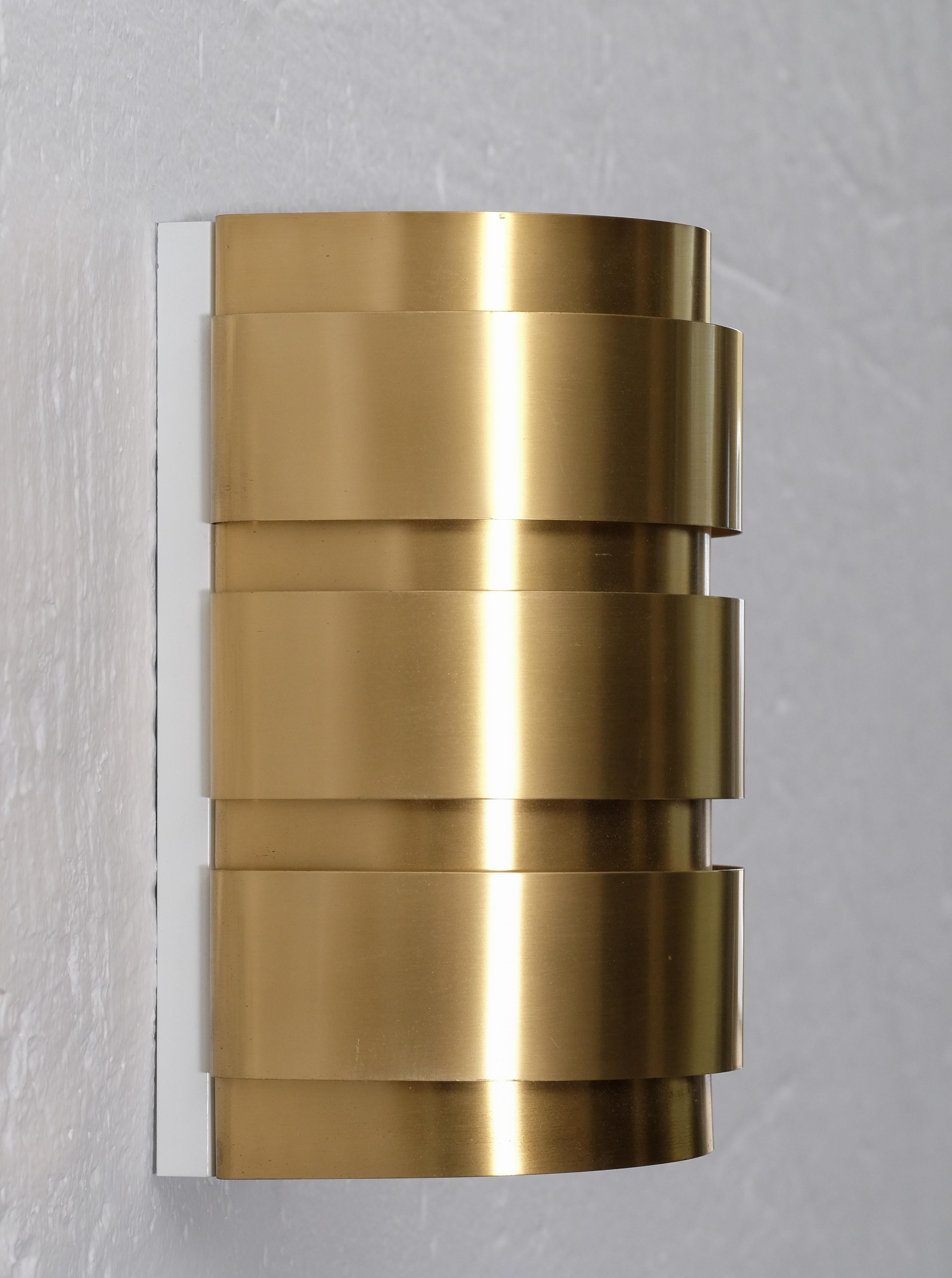 Brass Set of 8 Hans-Agne Jakobsson V-155 Wall Lights, 1960s For Sale
