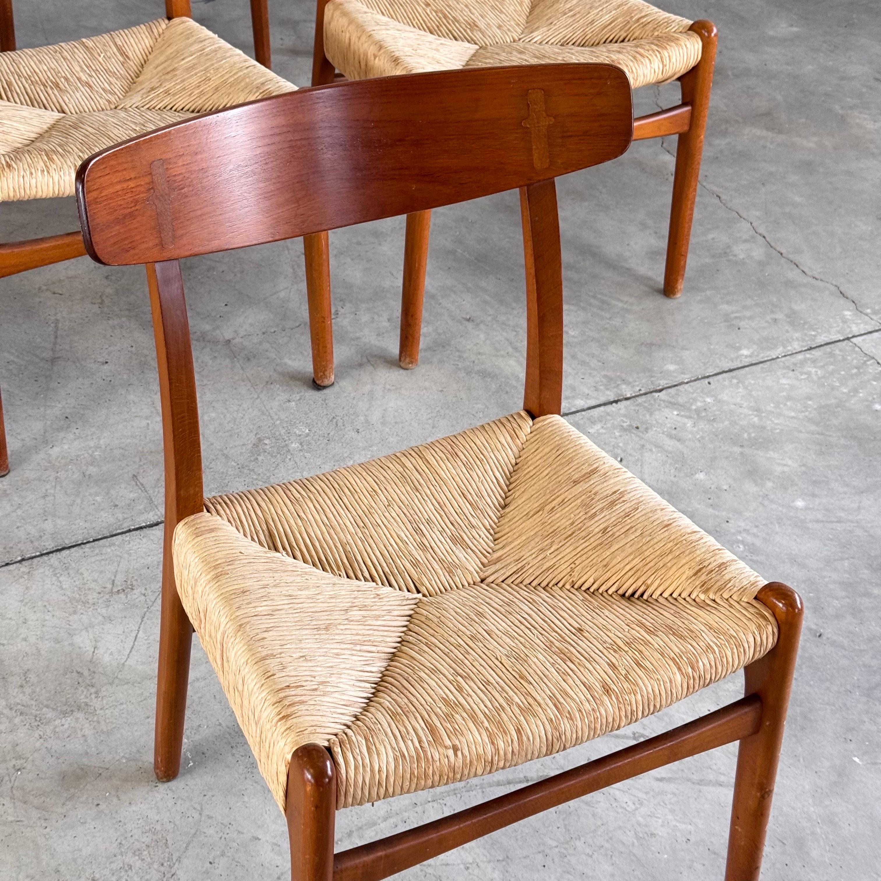 Satz von 8 Hans J. Wegner CH23 Esszimmerstühlen für Carl Hansen, Dänemark, 1951 im Angebot 6