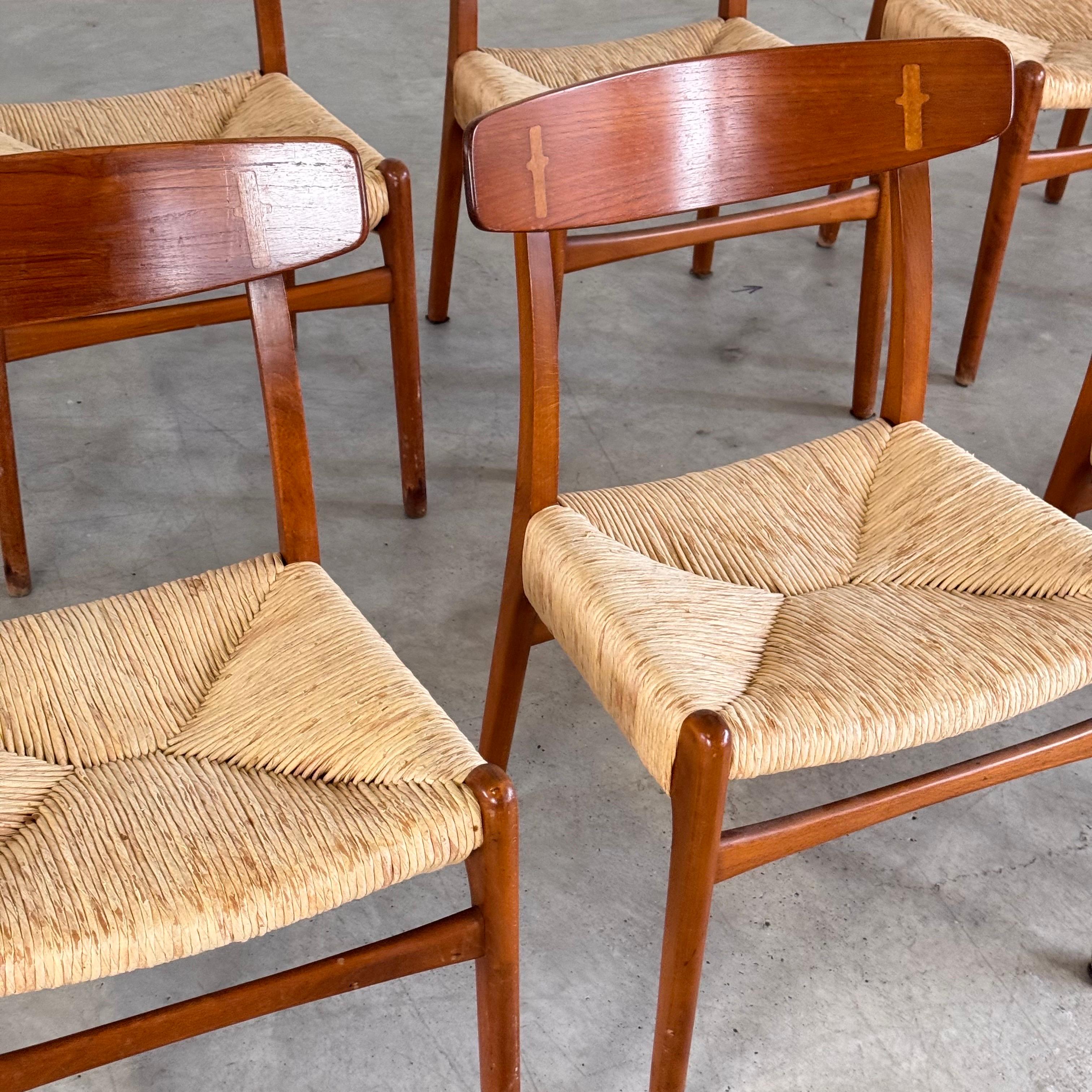 Satz von 8 Hans J. Wegner CH23 Esszimmerstühlen für Carl Hansen, Dänemark, 1951 im Angebot 7