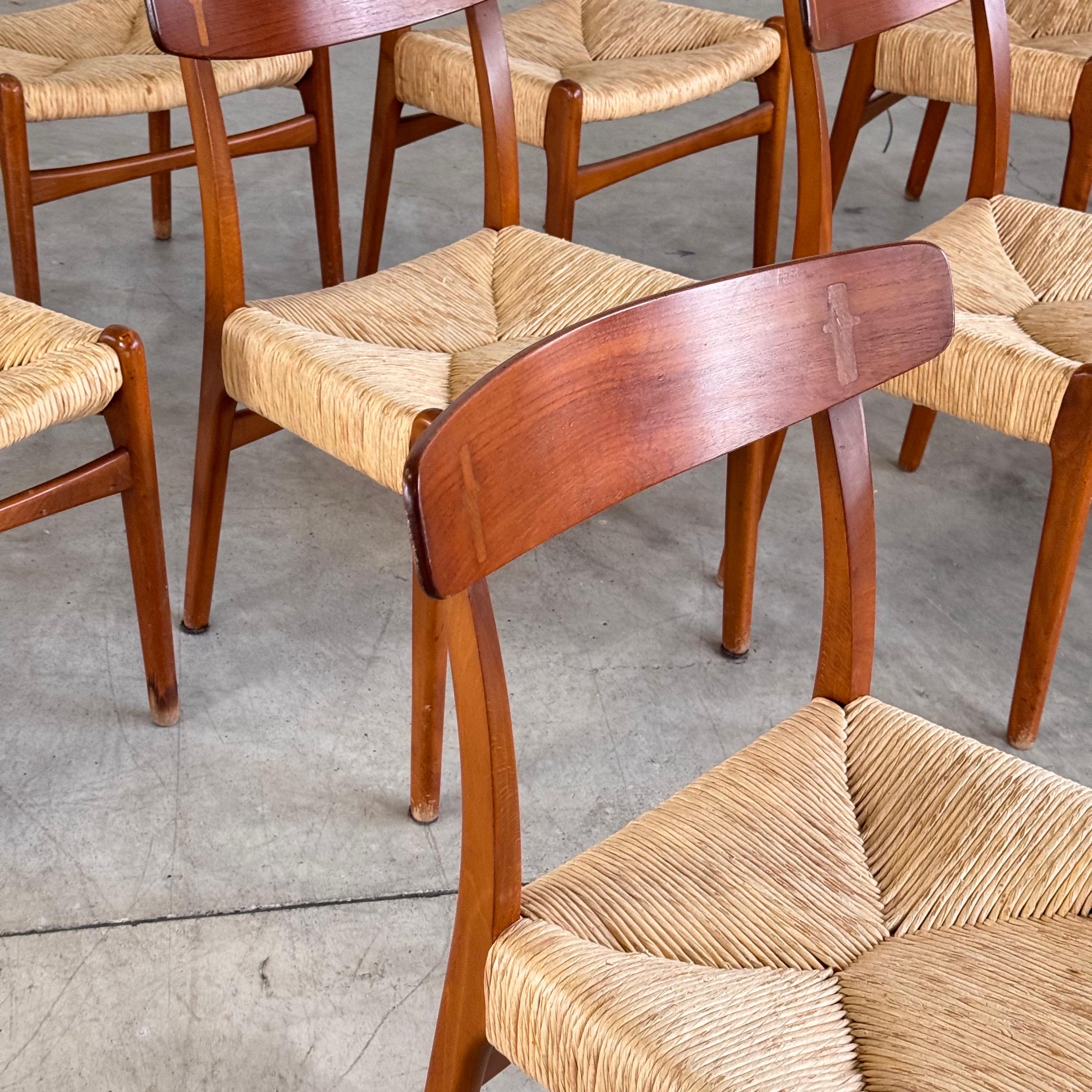 Satz von 8 Hans J. Wegner CH23 Esszimmerstühlen für Carl Hansen, Dänemark, 1951 im Zustand „Gut“ im Angebot in Bagnolo Mella, Brescia