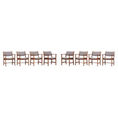 Set of 8 Hans Wegner GE Dining Chairs for GETAMA, Denmark, 1950s