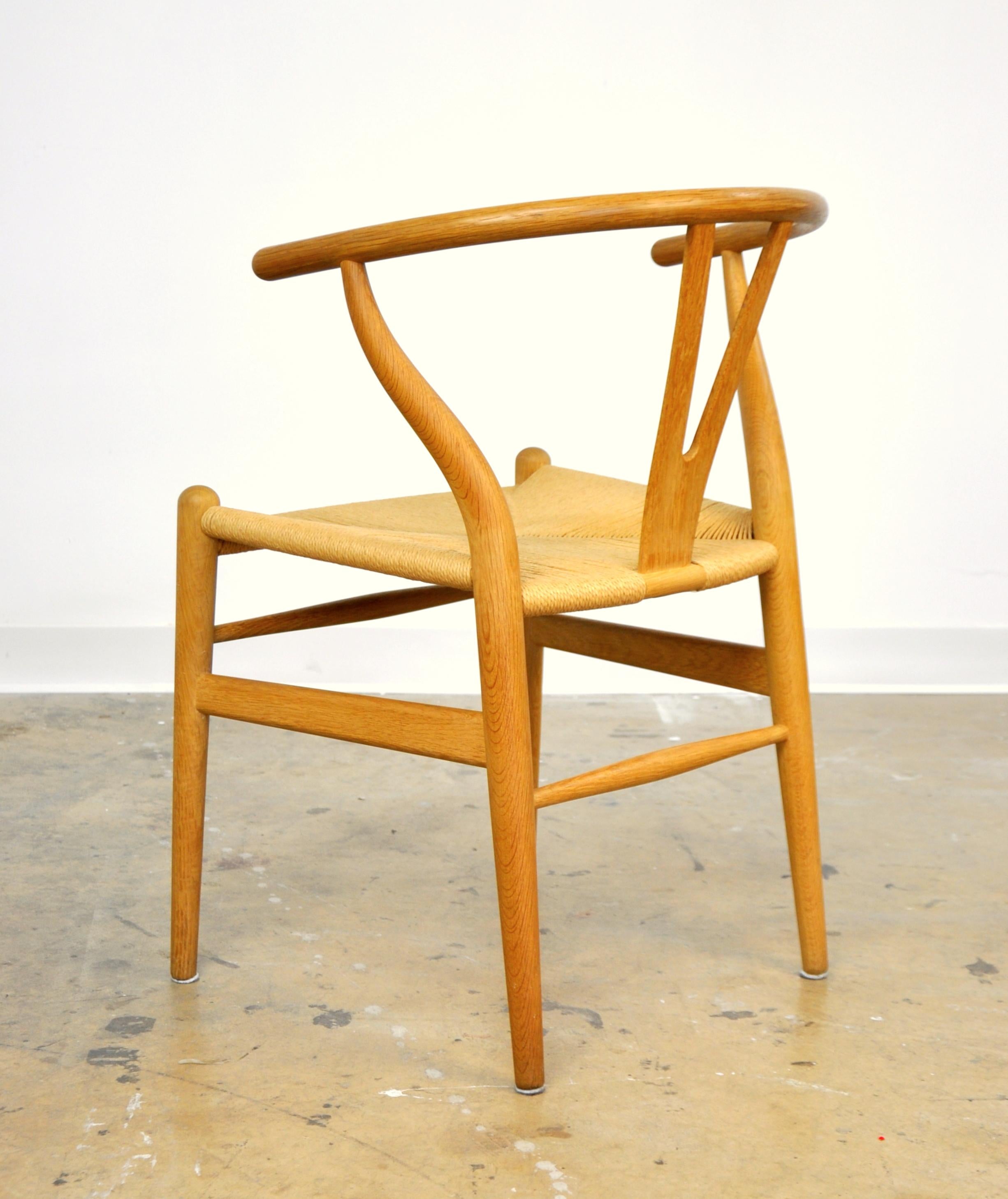 Danish Set of Eight Hans Wegner Oak Wishbone Chairs