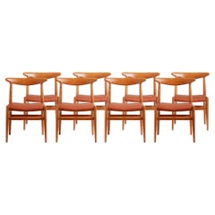 Set of 8 Hans Wegner W2 Dining Chairs