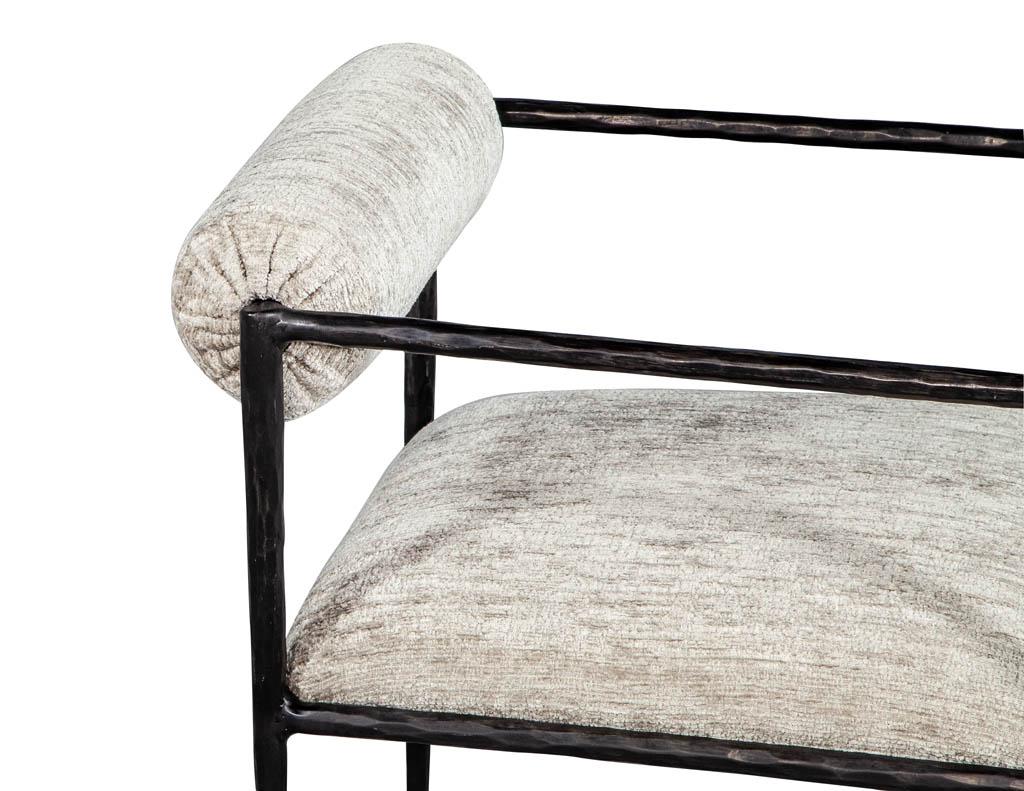 Fabric Set of 8 Harlowe Iron Dining Chairs