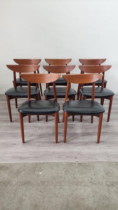 Set of 8 Harry Ostergaard Dining Chairs for Randers Mobelfabrik