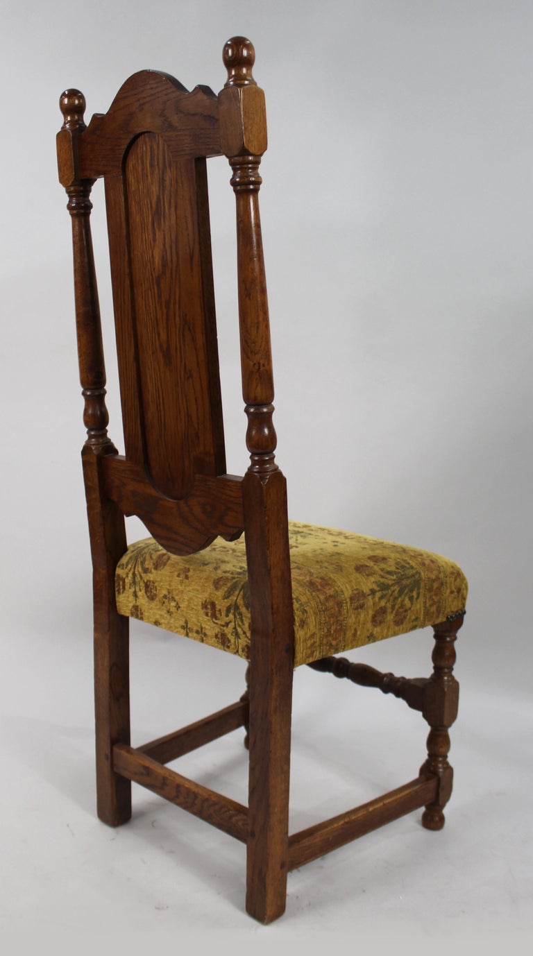 Set of 8 Heavy English Oak Dining Chairs, c.1930 For Sale at 1stDibs