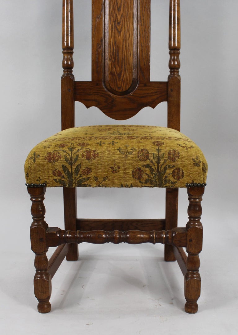 Set of 8 Heavy English Oak Dining Chairs, c.1930 For Sale at 1stDibs