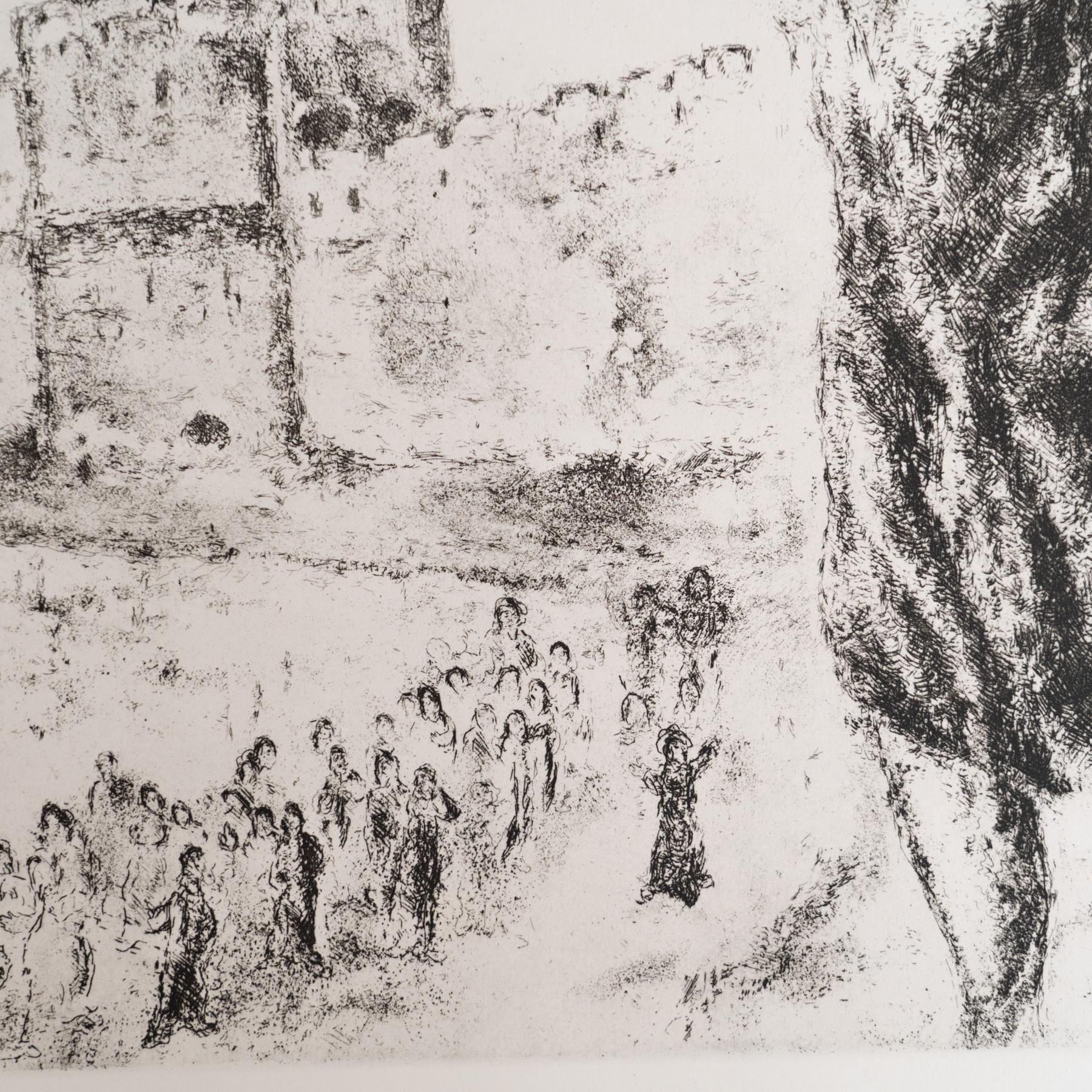 Conjunto de 8 grabados en heliograbado de Marc Chagall de su icónica serie bíblica en Bueno estado para la venta en Barcelona, Barcelona