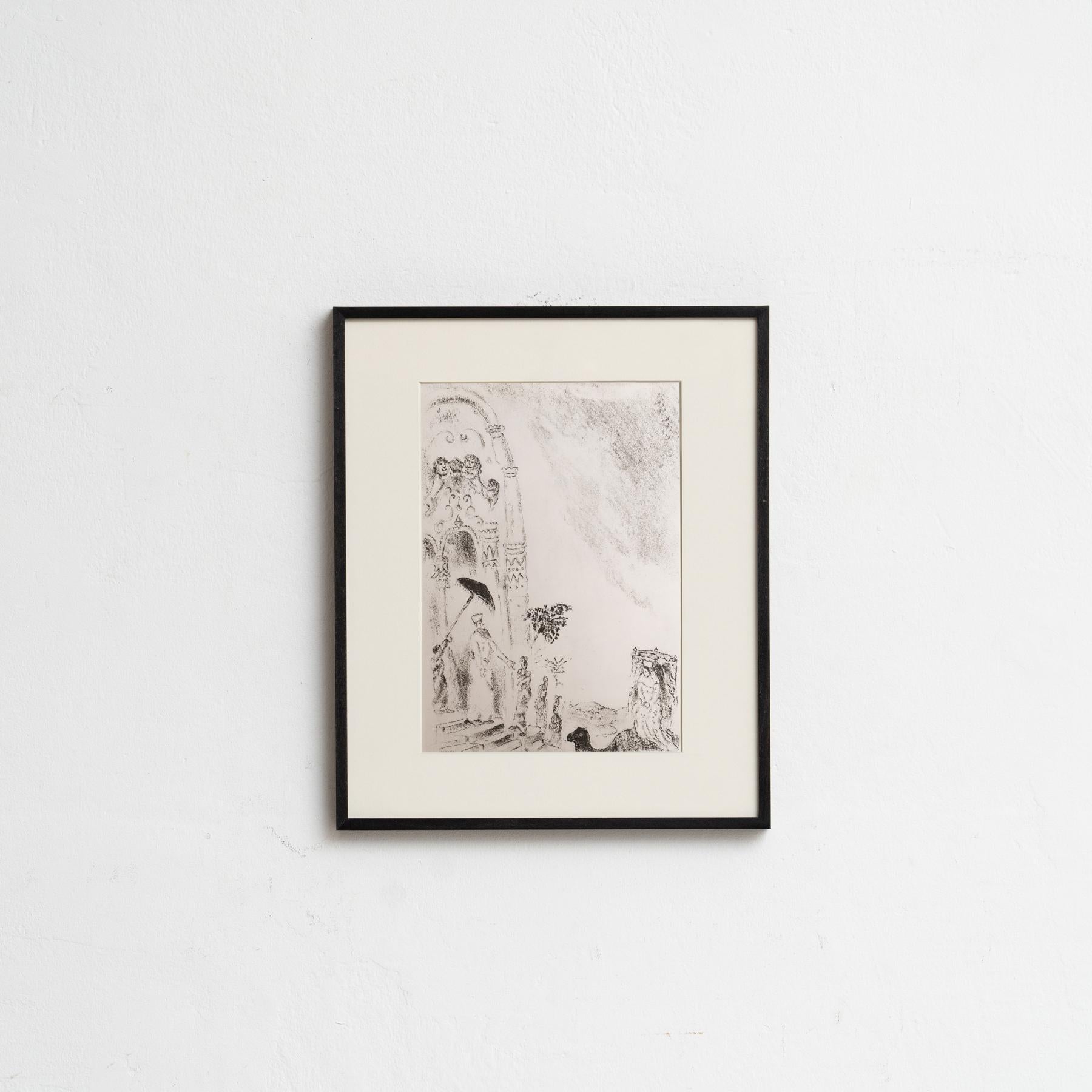 Conjunto de 8 grabados en heliograbado de Marc Chagall de su icónica serie bíblica mediados del siglo XX en venta