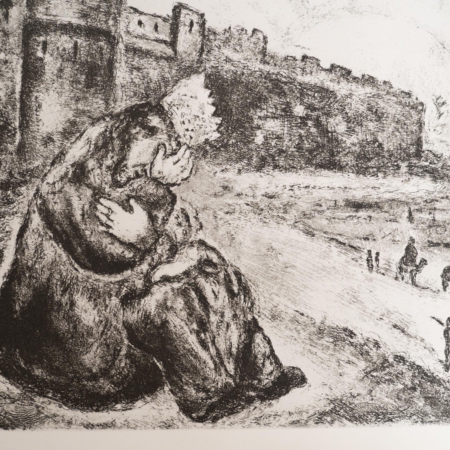 Conjunto de 8 grabados en heliograbado de Marc Chagall de su icónica serie bíblica en venta 2