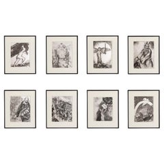 Set of 8 Heliogravure Prints by Marc Chagall from His Iconic Biblical Series