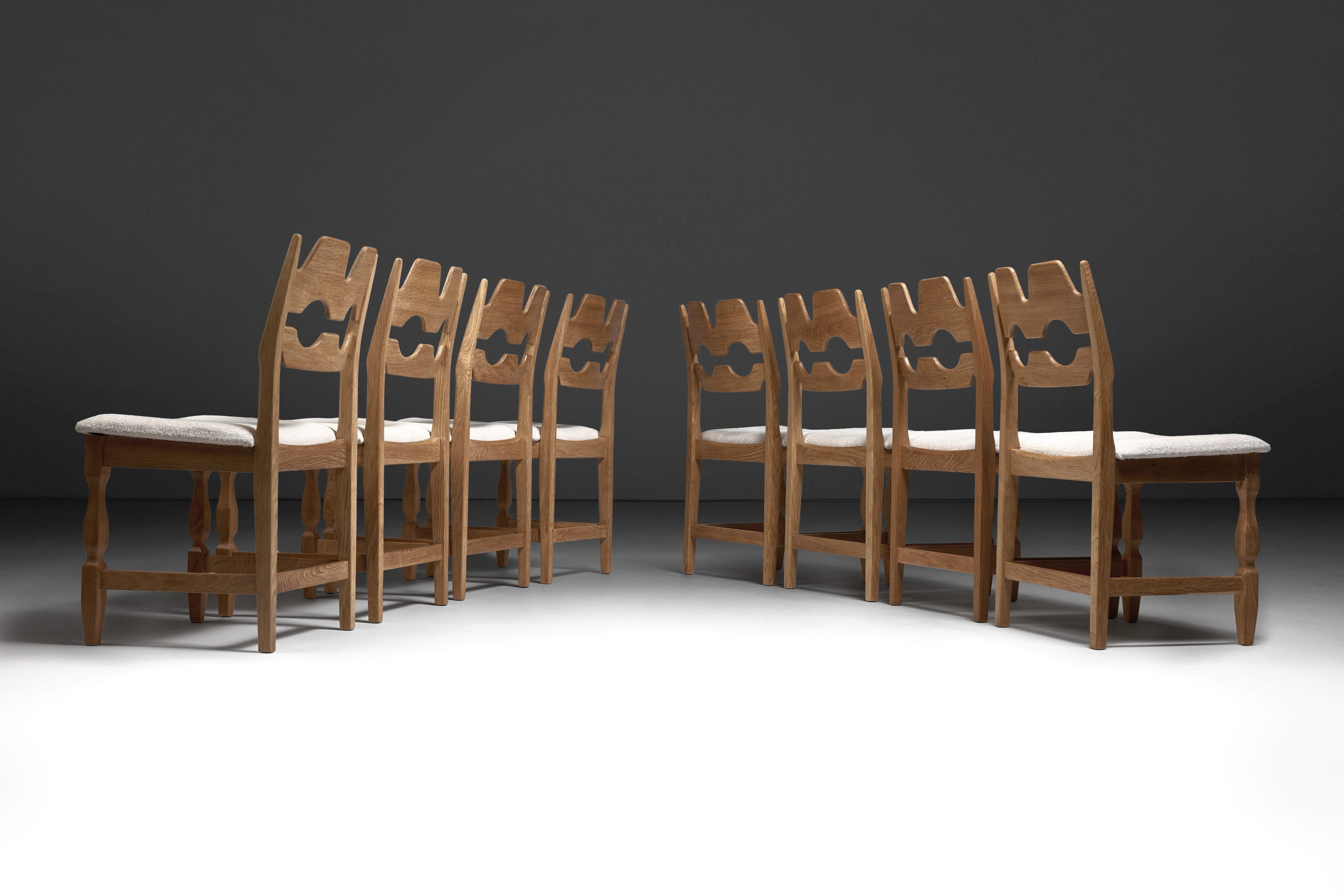 Danese Set di 8 sedie da pranzo Henning Kjaernulf in Oak - 