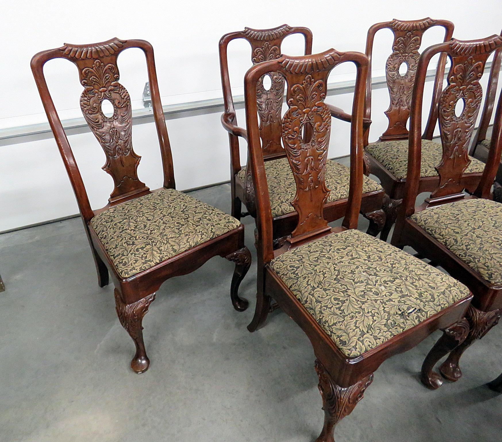 American Set of 8 Henredon Georgian Style Dining Chairs For Sale