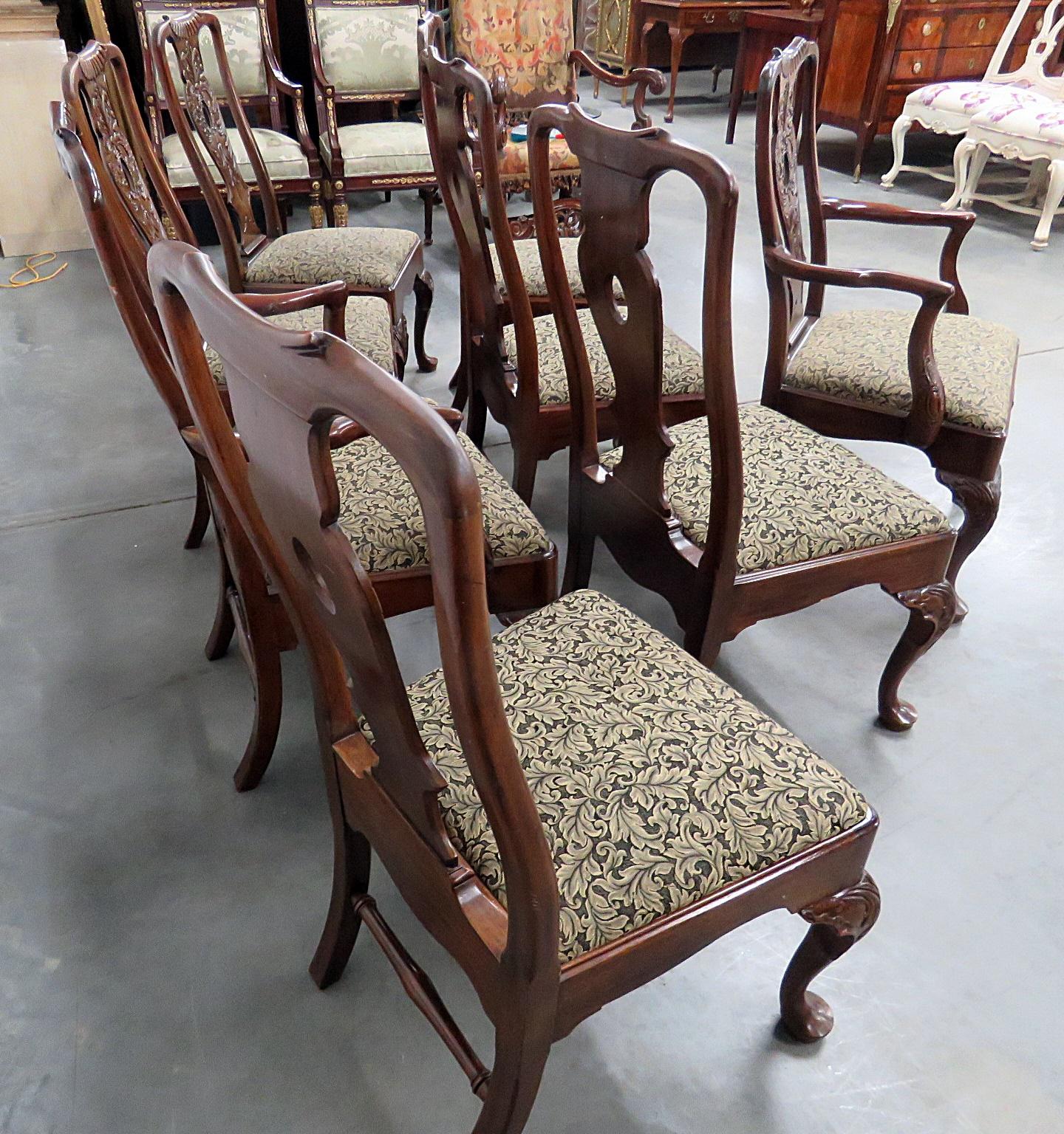 20th Century Set of 8 Henredon Georgian Style Dining Chairs For Sale